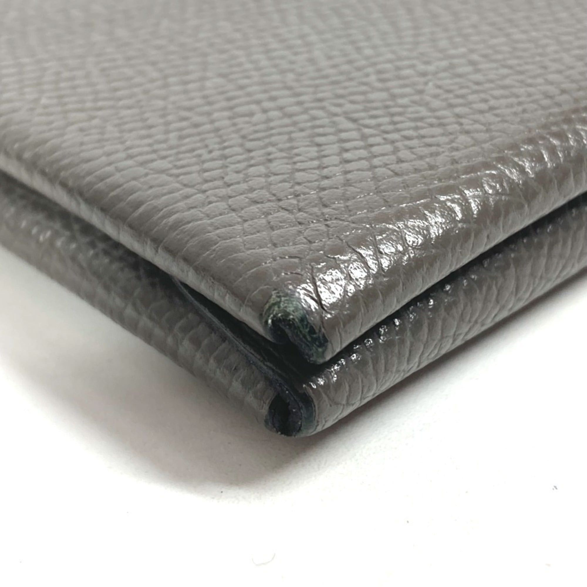 Hermes HERMES Calvi Duo Business Card Case, Pass Coin Purse, Bifold Wallet, Chevre, Men's and Women's, Etain, Gray Size ONE SIZE - 5 Thumbnail