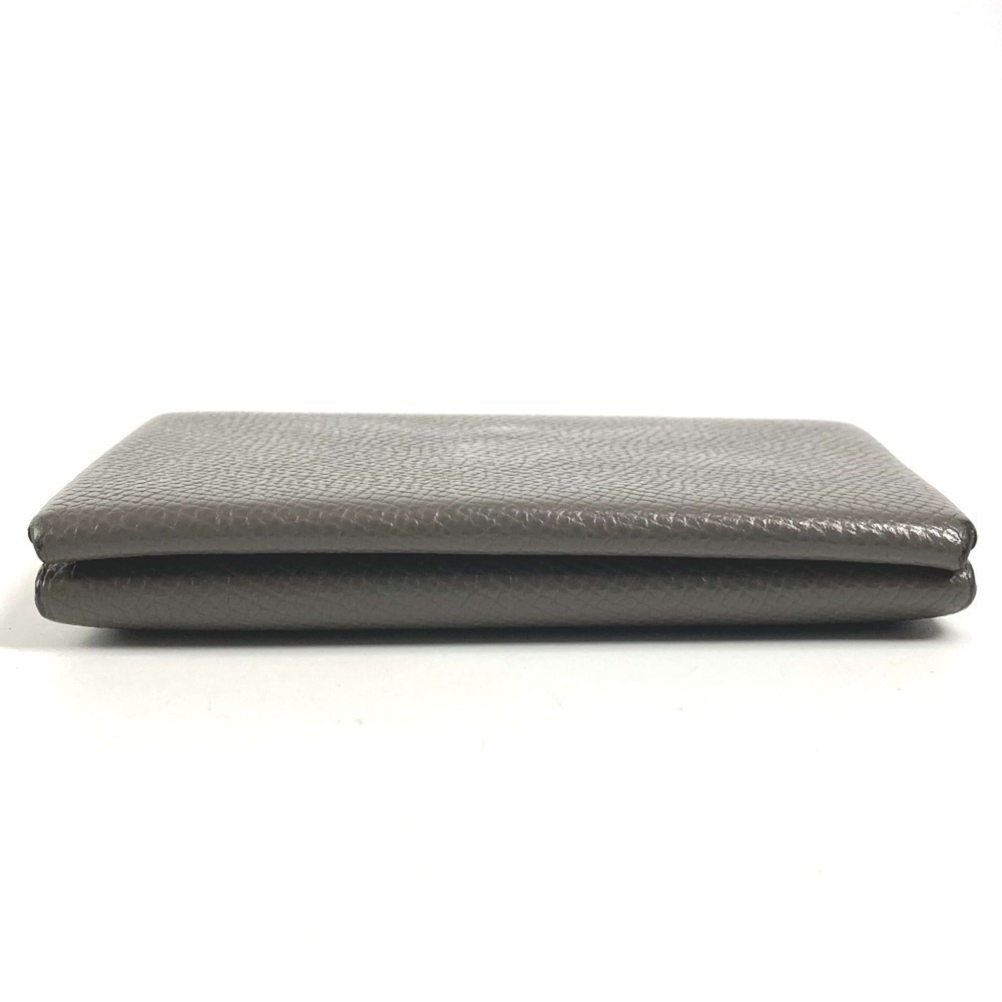 Hermes HERMES Calvi Duo Business Card Case, Pass Coin Purse, Bifold Wallet, Chevre, Men's and Women's, Etain, Gray Size ONE SIZE - 2 Thumbnail