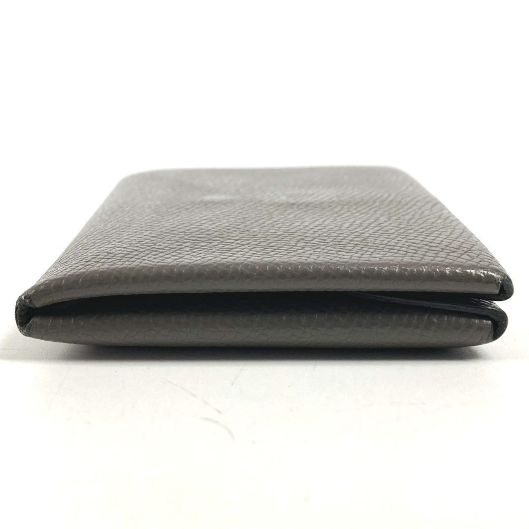 Hermes HERMES Calvi Duo Business Card Case, Pass Coin Purse, Bifold Wallet, Chevre, Men's and Women's, Etain, Gray Size ONE SIZE - 4 Thumbnail
