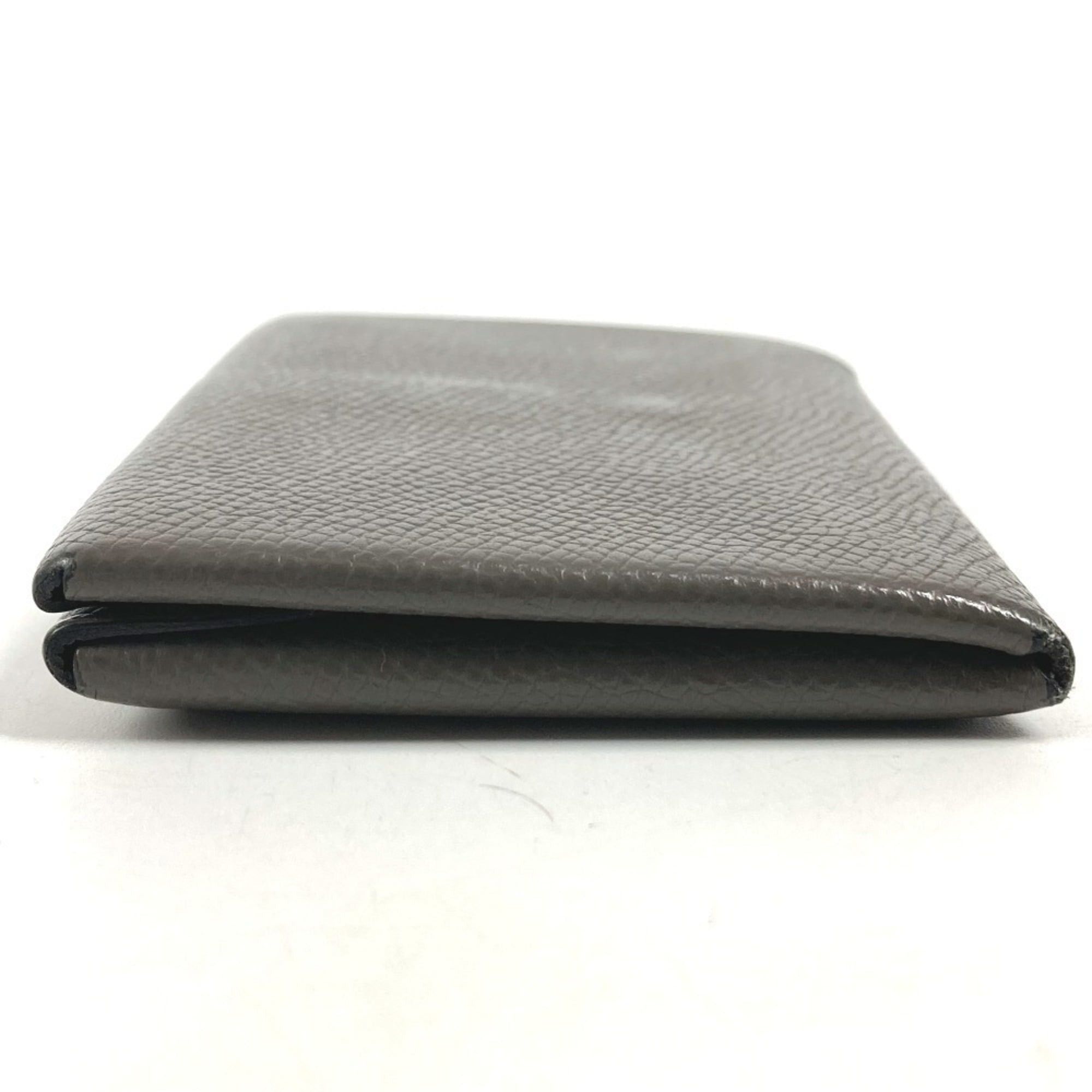 Hermes HERMES Calvi Duo Business Card Case, Pass Coin Purse, Bifold Wallet, Chevre, Men's and Women's, Etain, Gray Size ONE SIZE - 10 Thumbnail