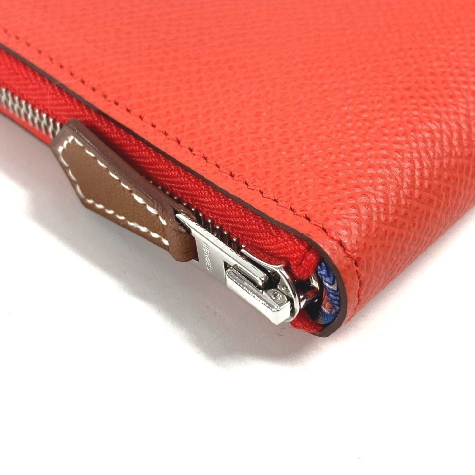 Hermes HERMES Azap Long Silk-in Wallet, Wallet with Round Zipper, Epson, Women's Capucines, Orange Size ONE SIZE - 7 Thumbnail