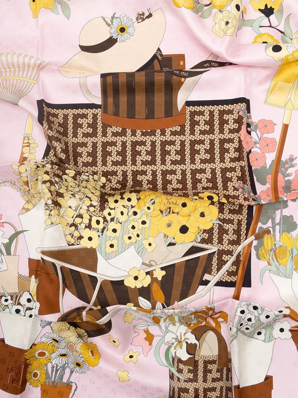 Fendi `Fendi Gardening` Print Foulard Size ONE SIZE - 5 Thumbnail