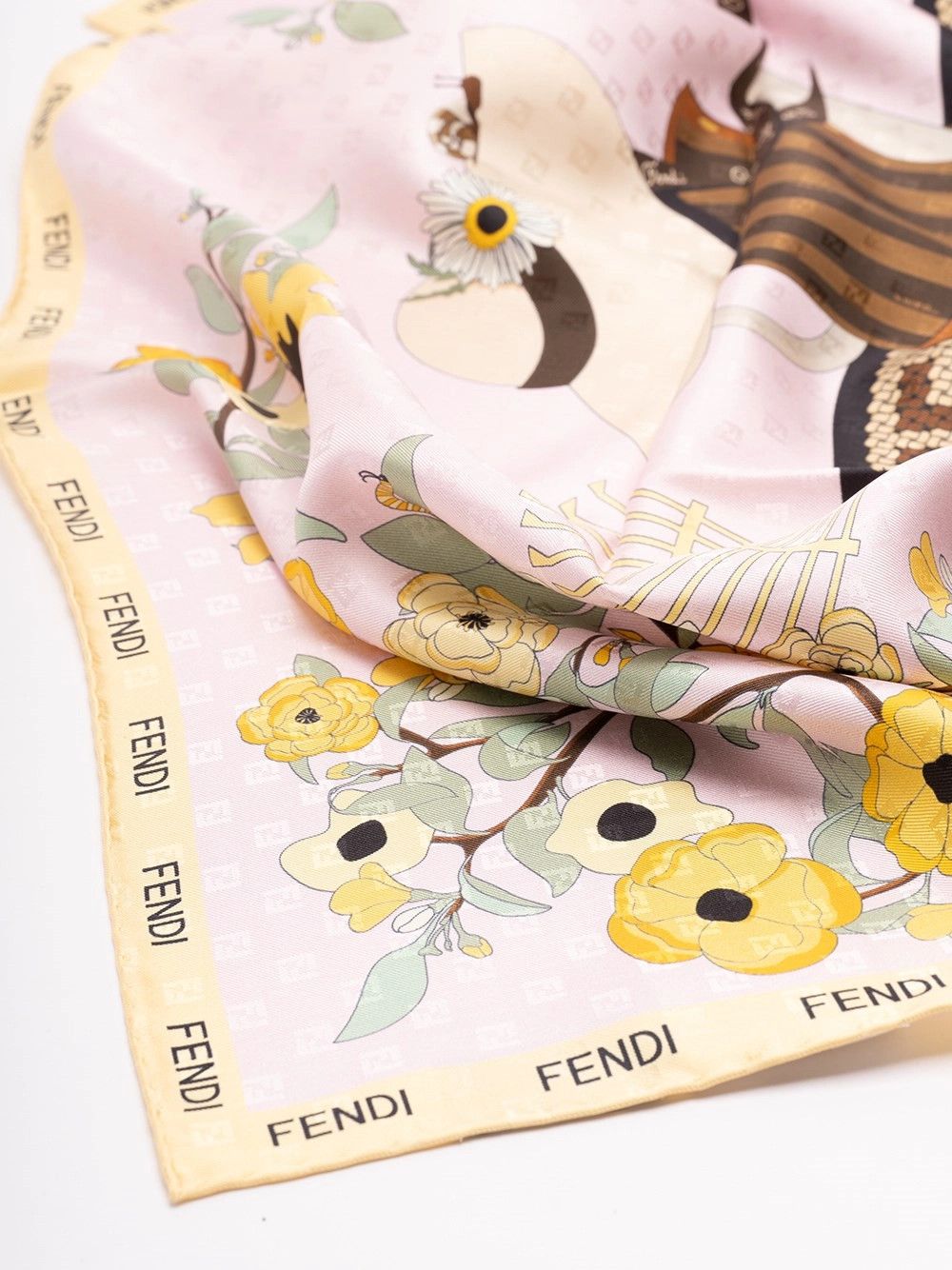 Fendi `Fendi Gardening` Print Foulard Size ONE SIZE - 3 Thumbnail