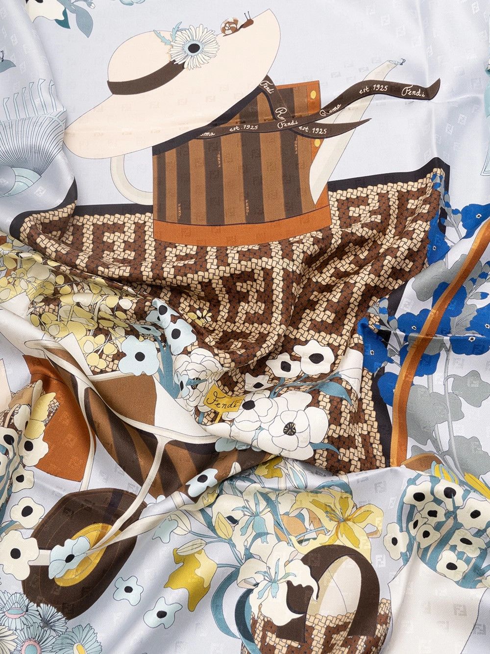 Fendi `Fendi Gardening` Print Foulard Size ONE SIZE - 4 Thumbnail