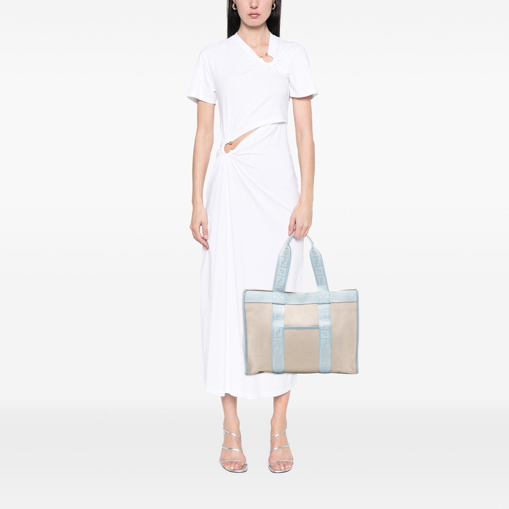 Fendi Zucca Trimmed Canvas Tote Size ONE SIZE - 7 Thumbnail