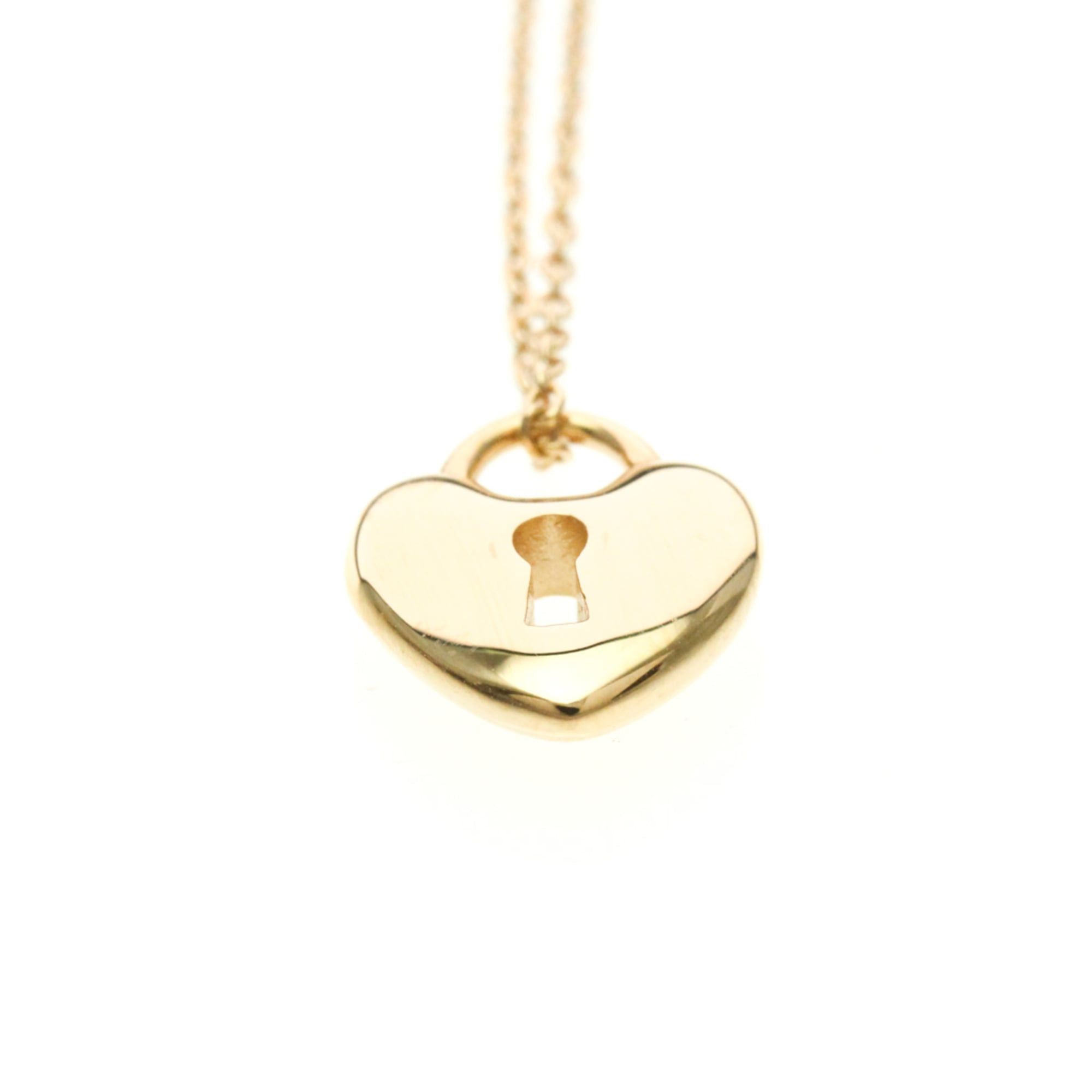 Tiffany & Co. Tiffany Heart Lock Necklace Pink Gold (18K) No Stone Men,Women Fashion Pendant Necklace (Pink Gold) Size ONE SIZE - 4 Thumbnail