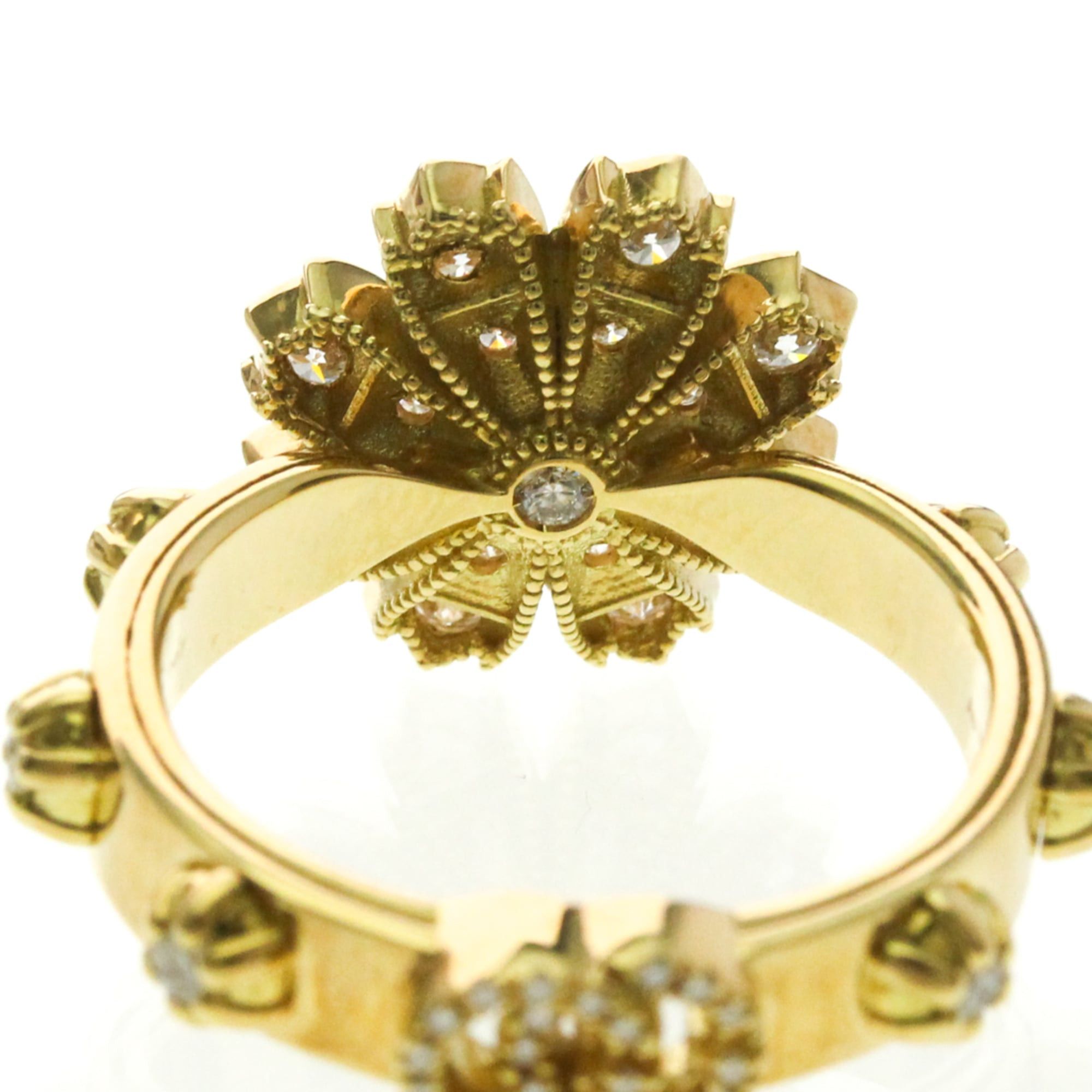 Gucci Gucci Flora Diamond Ring Yellow Gold (18K) Fashion Diamond Band Ring Gold Size ONE SIZE - 8 Thumbnail