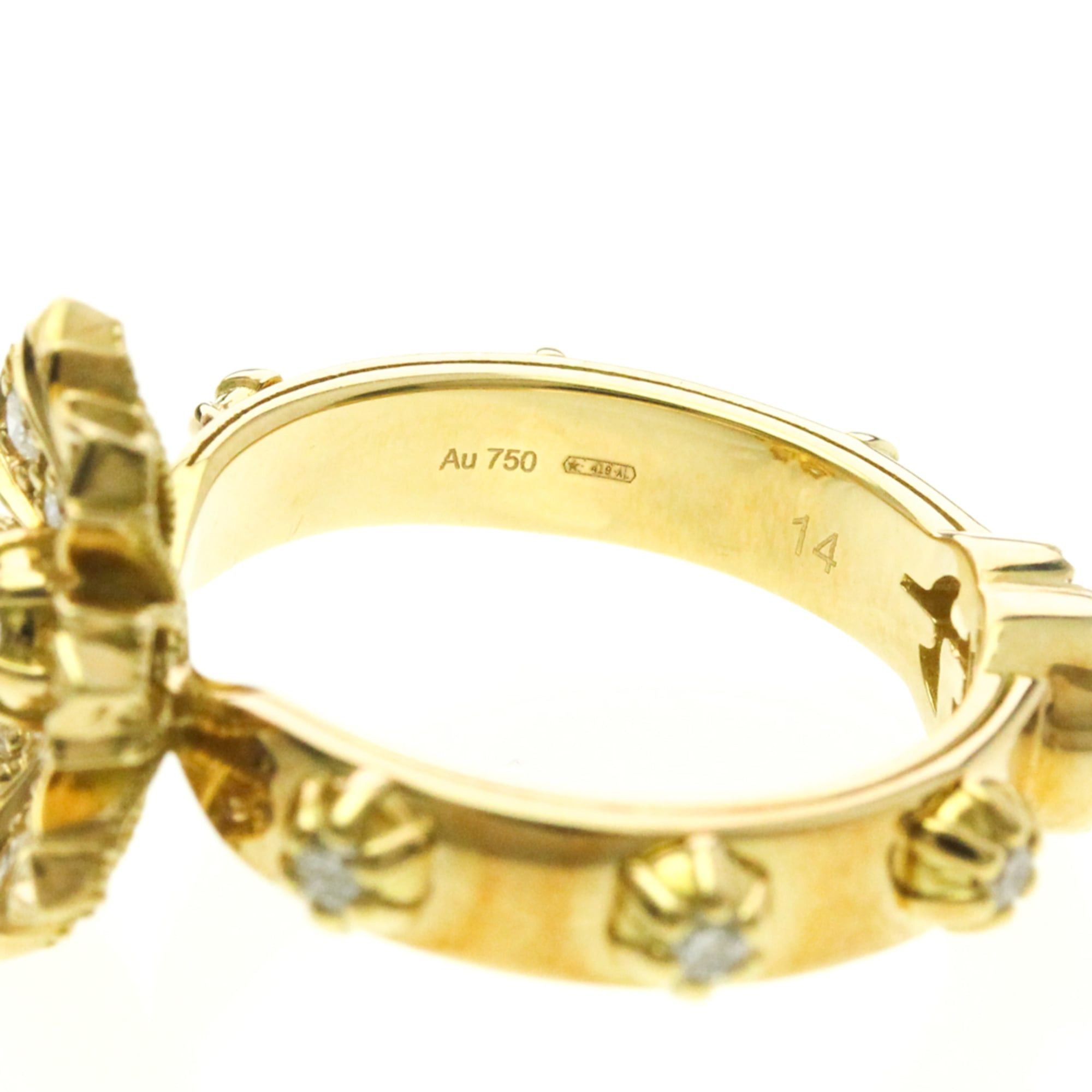 Gucci Gucci Flora Diamond Ring Yellow Gold (18K) Fashion Diamond Band Ring Gold Size ONE SIZE - 7 Thumbnail
