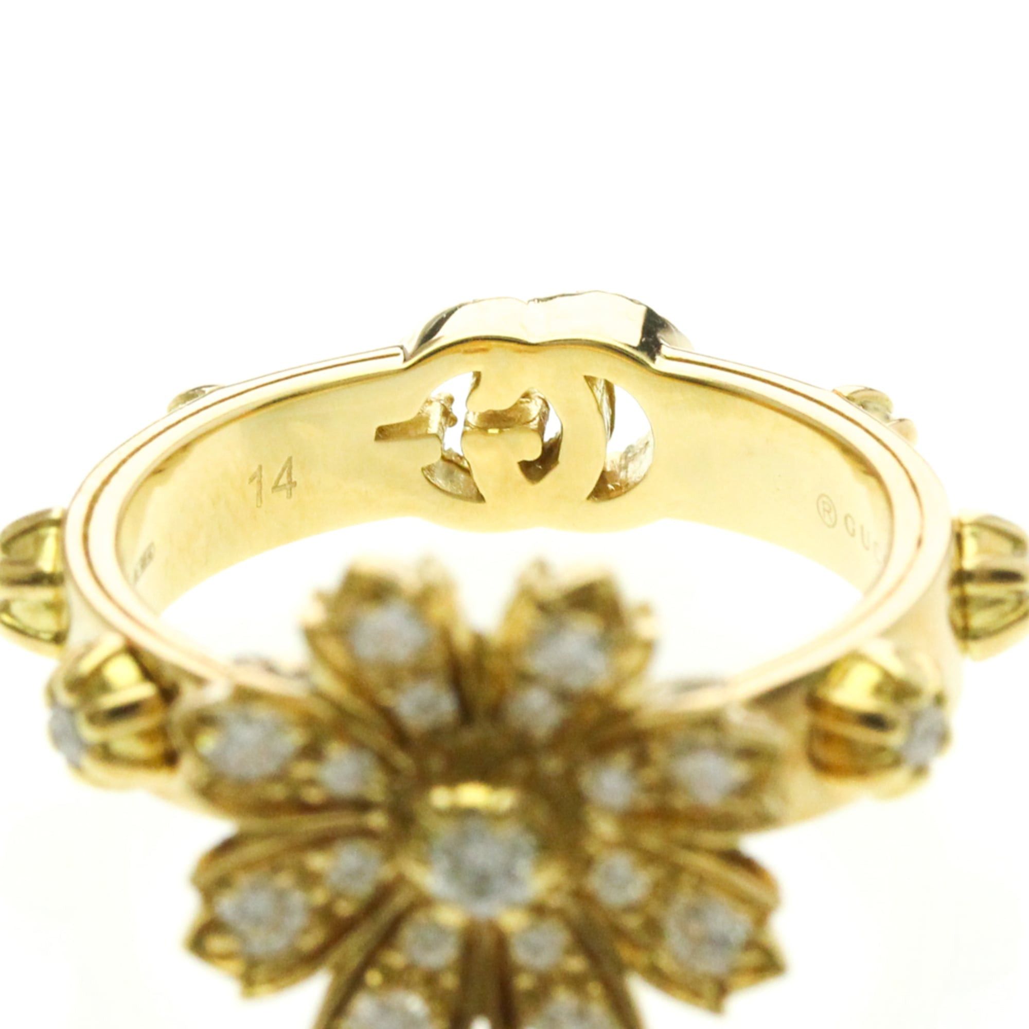 Gucci Gucci Flora Diamond Ring Yellow Gold (18K) Fashion Diamond Band Ring Gold Size ONE SIZE - 6 Thumbnail