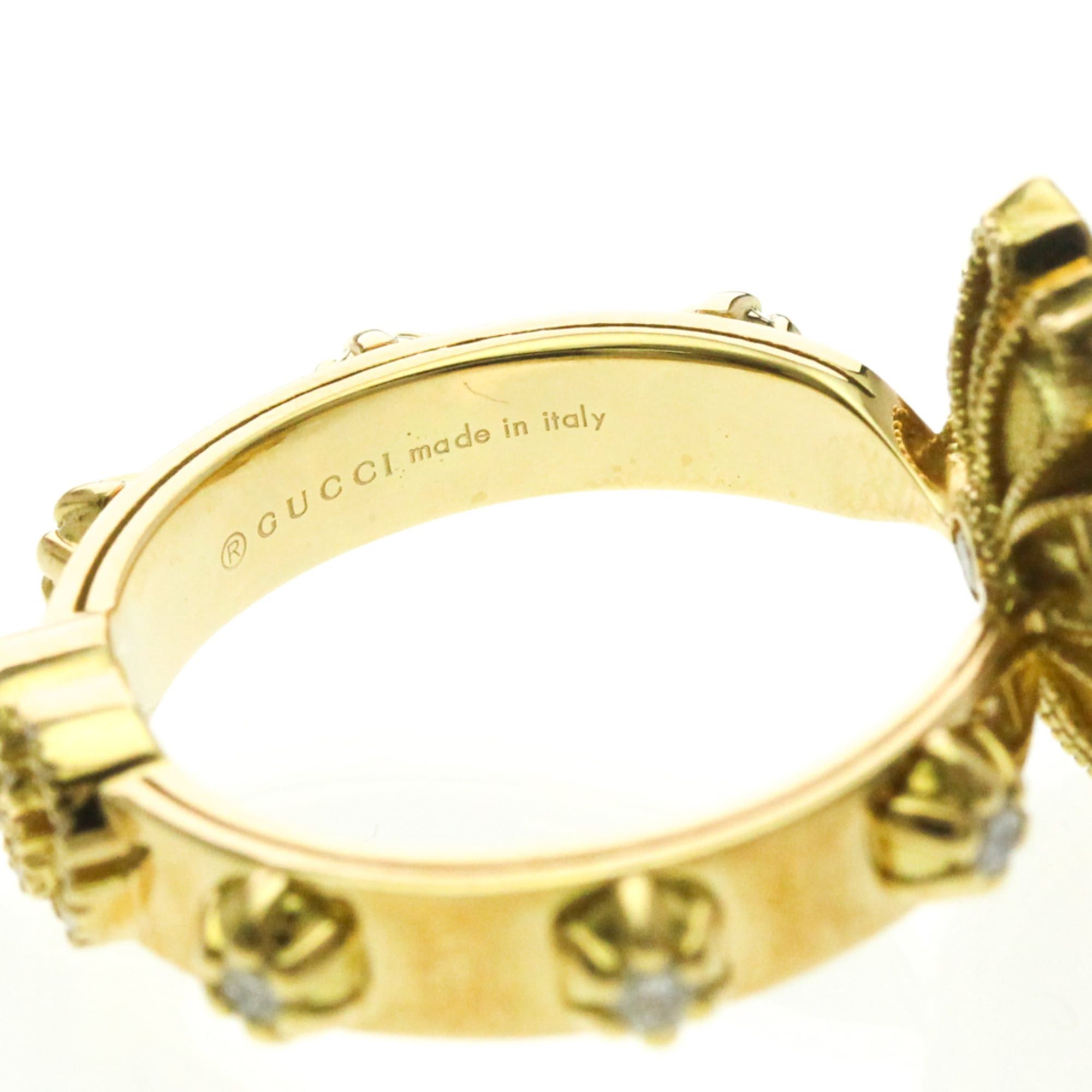 Gucci Gucci Flora Diamond Ring Yellow Gold (18K) Fashion Diamond Band Ring Gold Size ONE SIZE - 9 Thumbnail