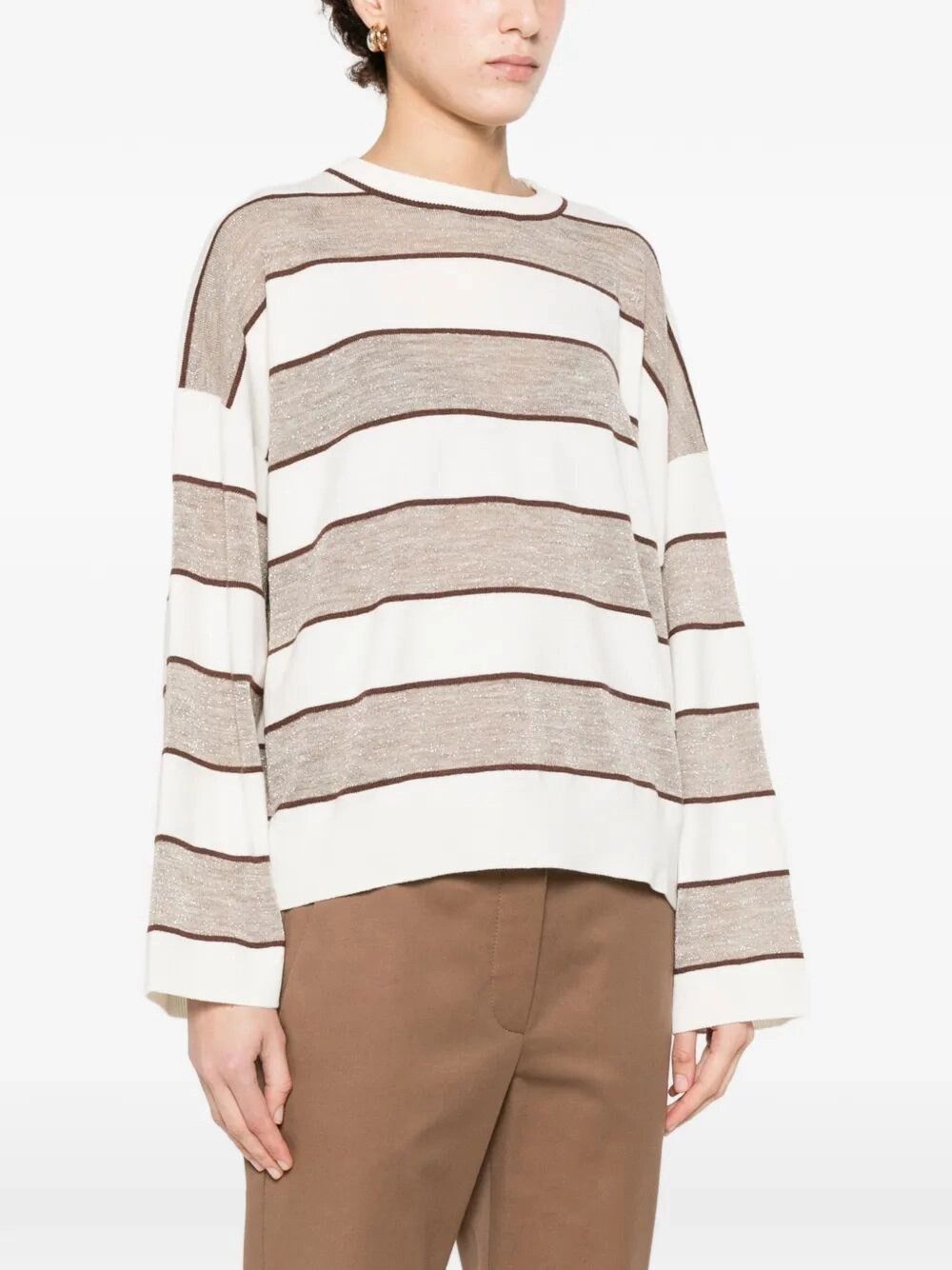 Brunello Cucinelli Striped Sweater Size M / US 6-8 / IT 42-44 - 3 Thumbnail