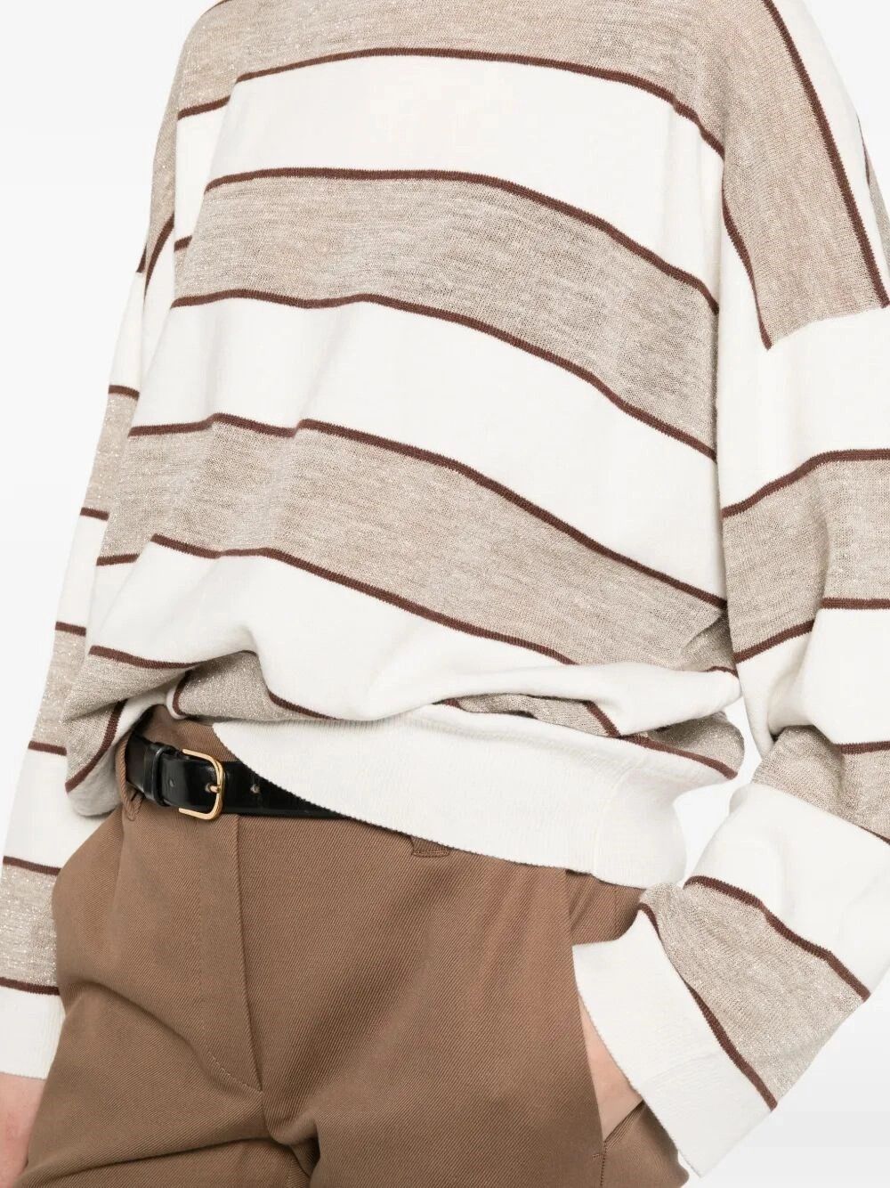 Brunello Cucinelli Striped Sweater Size S / US 4 / IT 40 - 4 Thumbnail