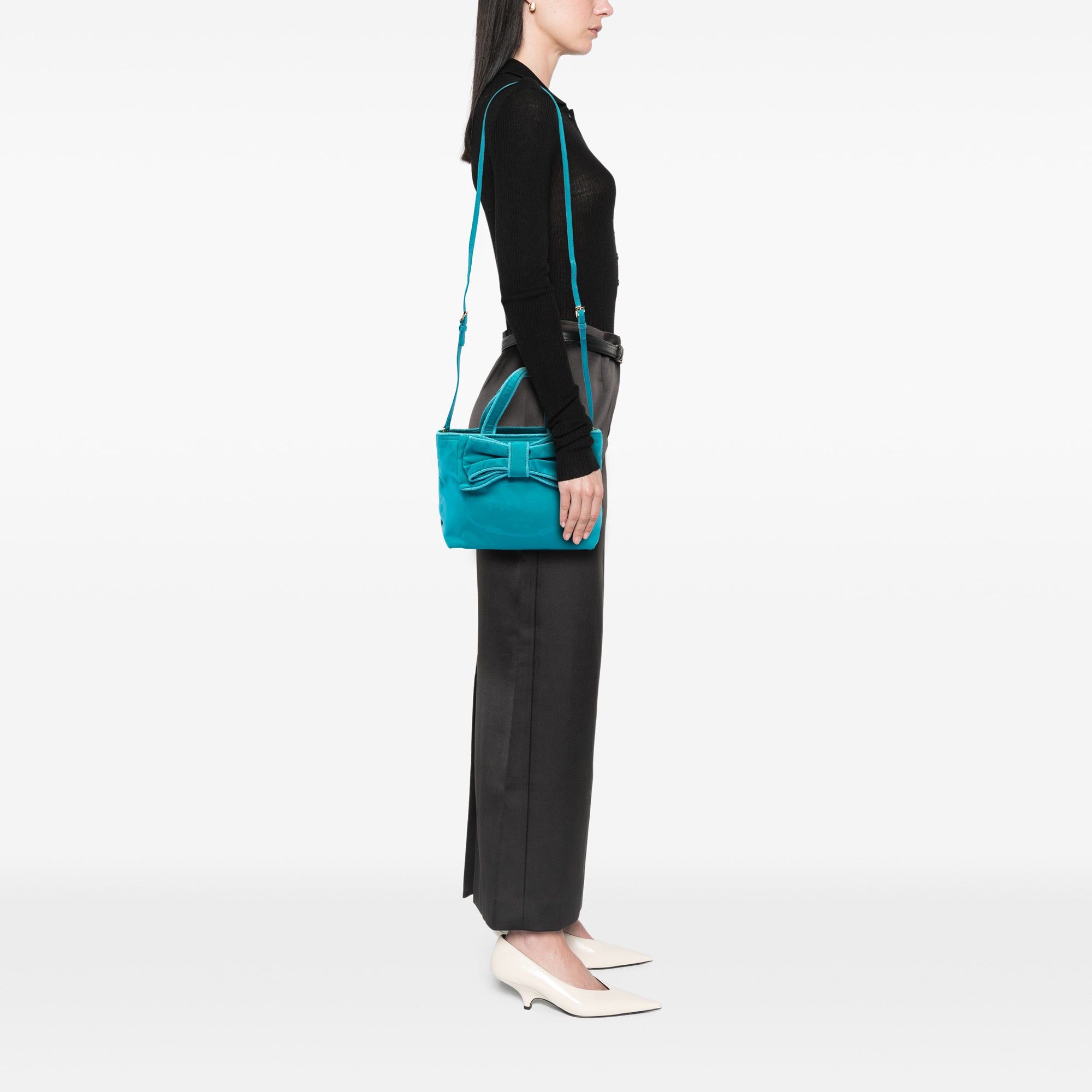 Prada Tessuto Canapa Logo Bow Satchel Size ONE SIZE - 6 Thumbnail