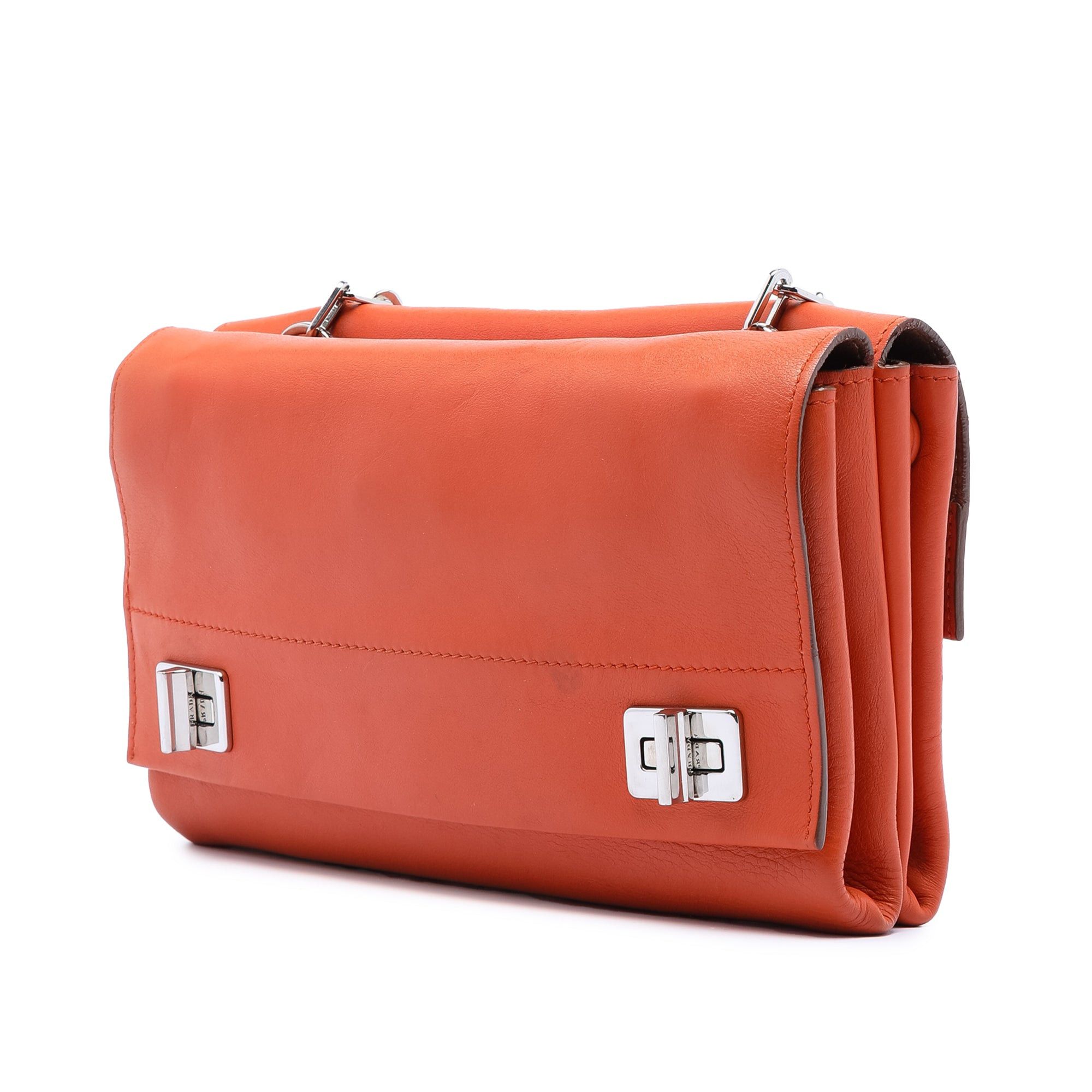 Prada Soft Calf Double Turnlock Crossbody Size ONE SIZE - 2 Thumbnail