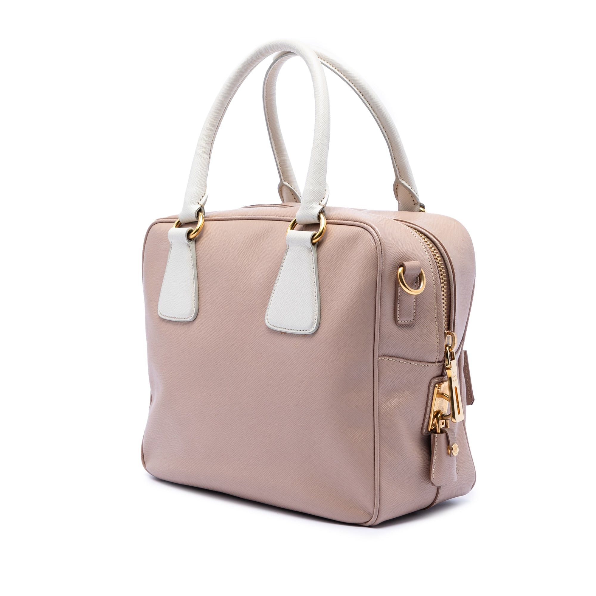 Prada Small Bicolor Saffiano Square Bauletto Satchel Size ONE SIZE - 2 Thumbnail
