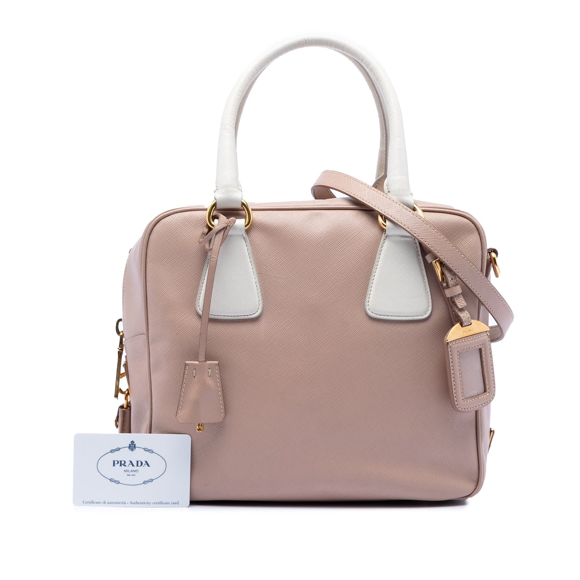 Prada Small Bicolor Saffiano Square Bauletto Satchel Size ONE SIZE - 7 Thumbnail
