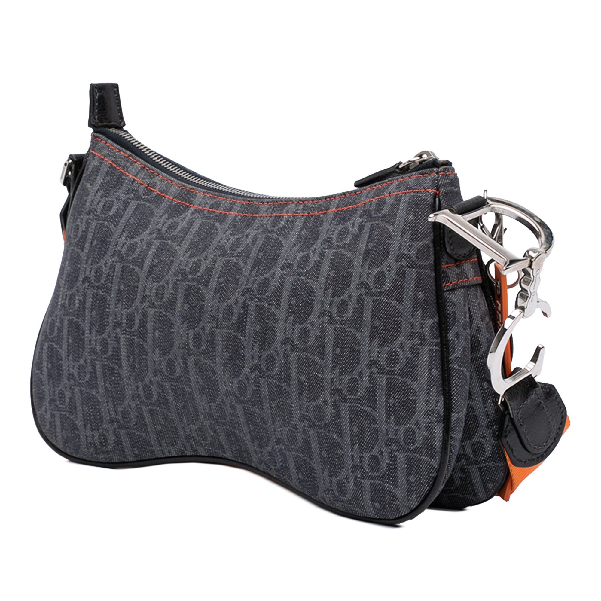 Dior Oblique Denim Flight Double Saddle Crossbody Size ONE SIZE - 2 Thumbnail