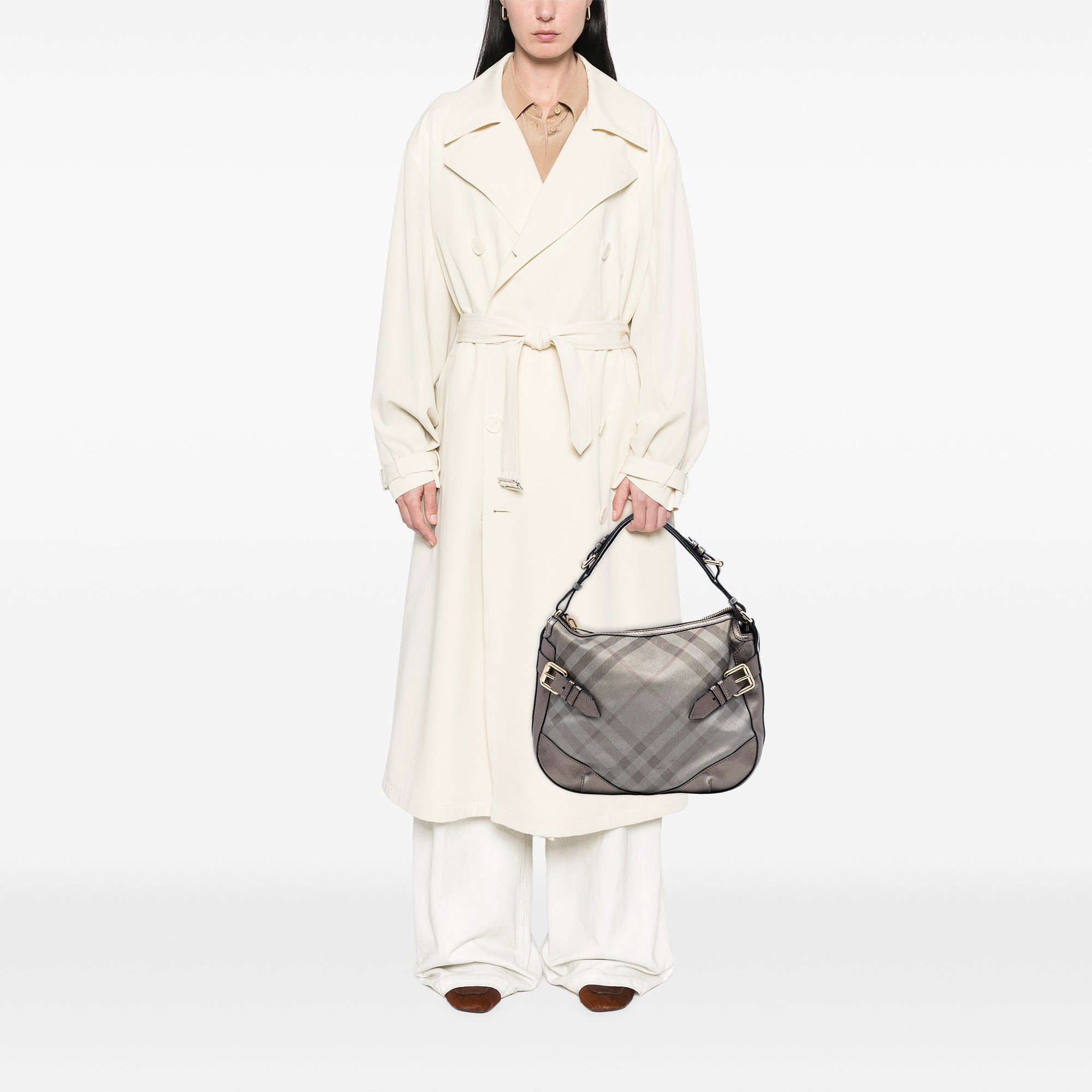 Burberry Supernova Check Coated Canvas and Metallic Leather Shoulder Bag Size ONE SIZE - 7 Thumbnail