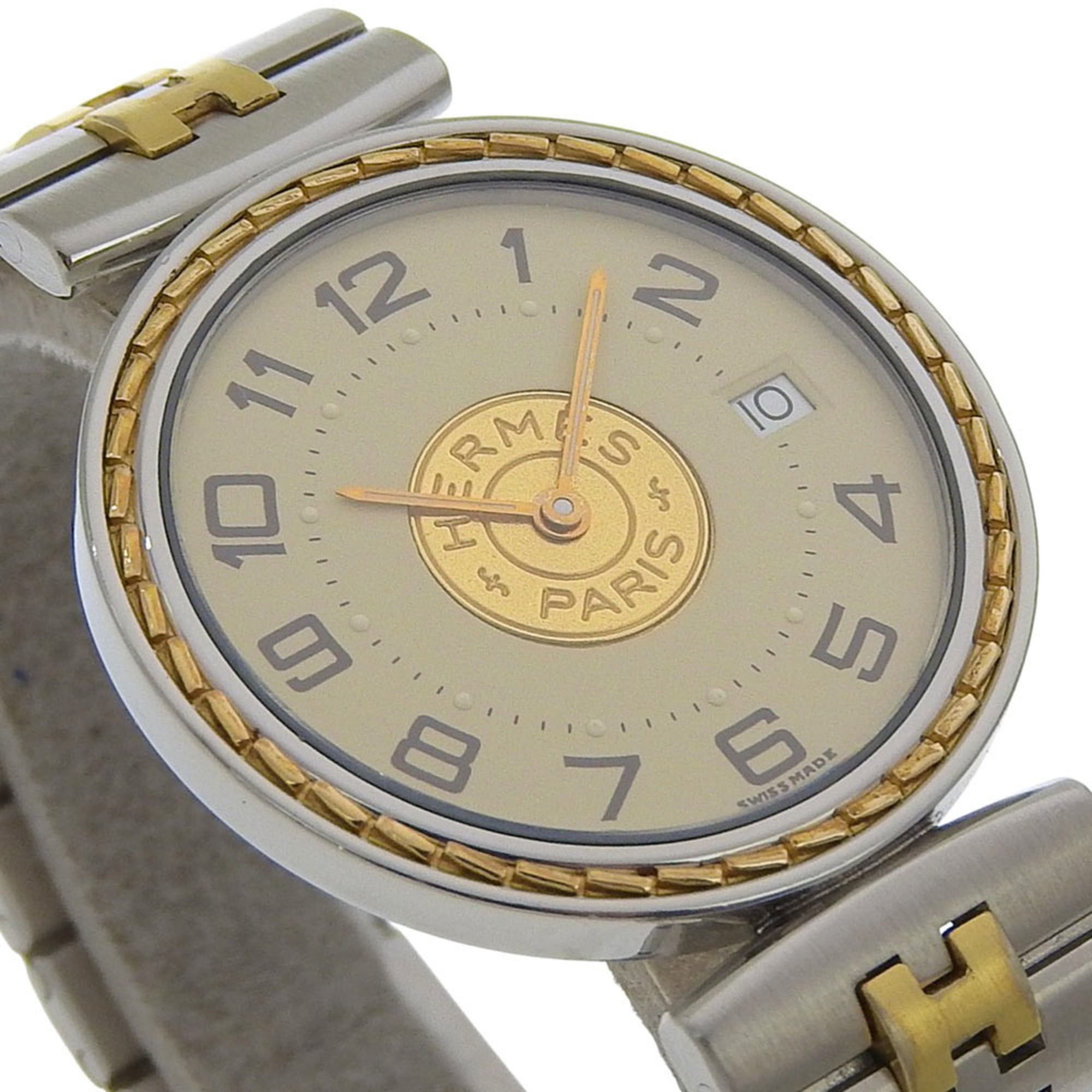Hermes Hermès Serie watch, stainless steel, quartz movement, analog display, ivory dial, unisex Size ONE SIZE - 3 Thumbnail