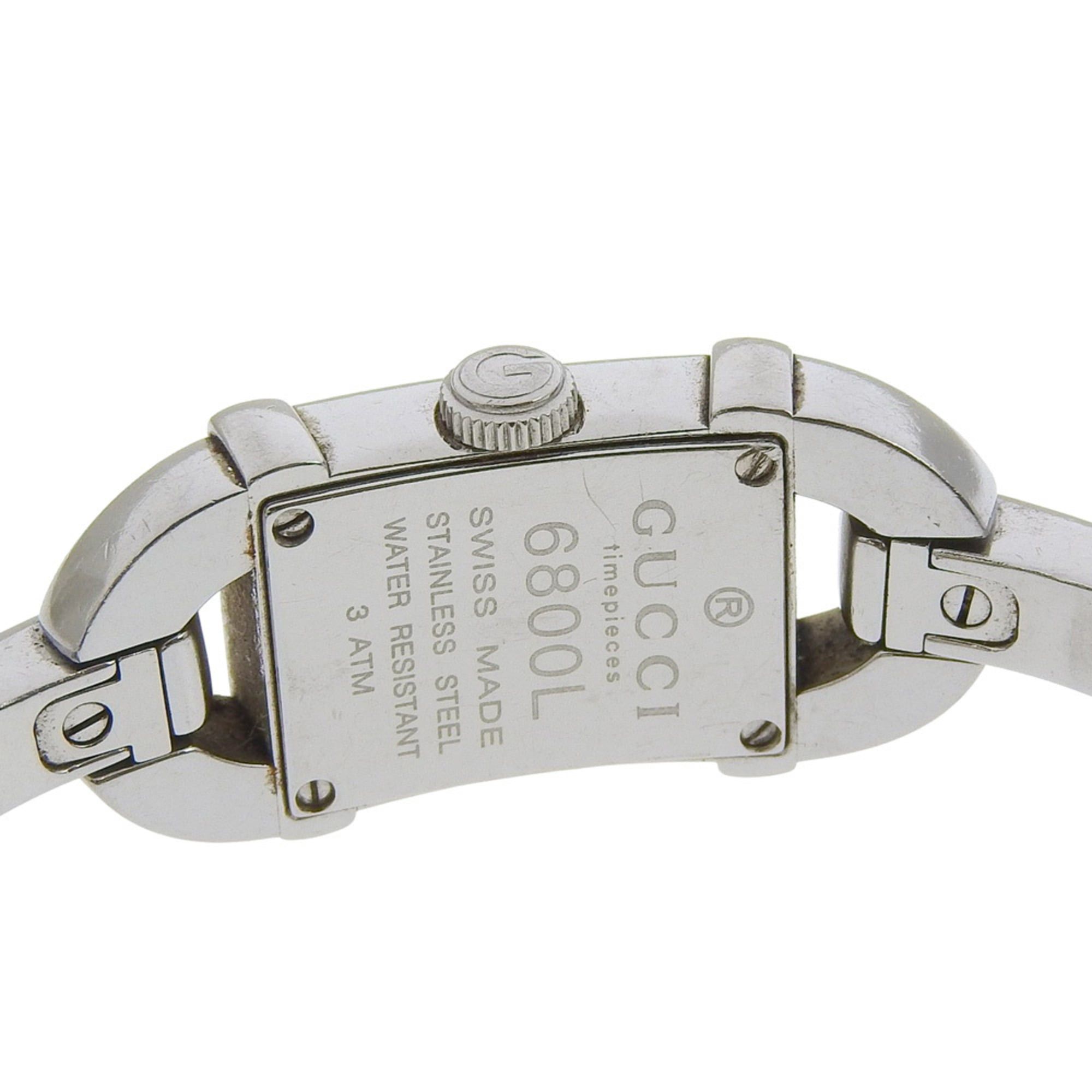 Gucci Gucci 6800L Stainless Steel Quartz Analog Watch, Black Dial, Women's Size ONE SIZE - 6 Thumbnail