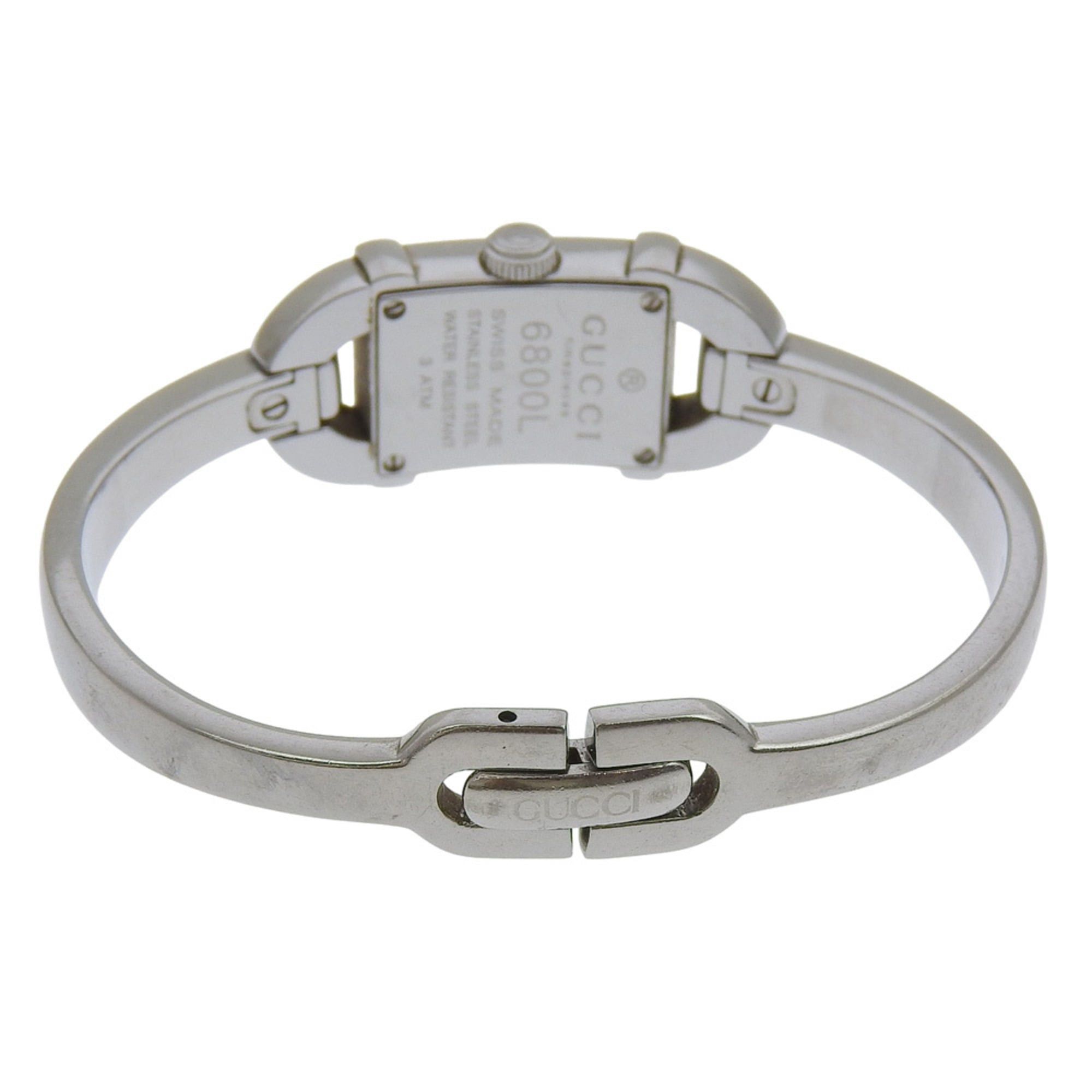 Gucci Gucci 6800L Stainless Steel Quartz Analog Watch, Black Dial, Women's Size ONE SIZE - 4 Thumbnail