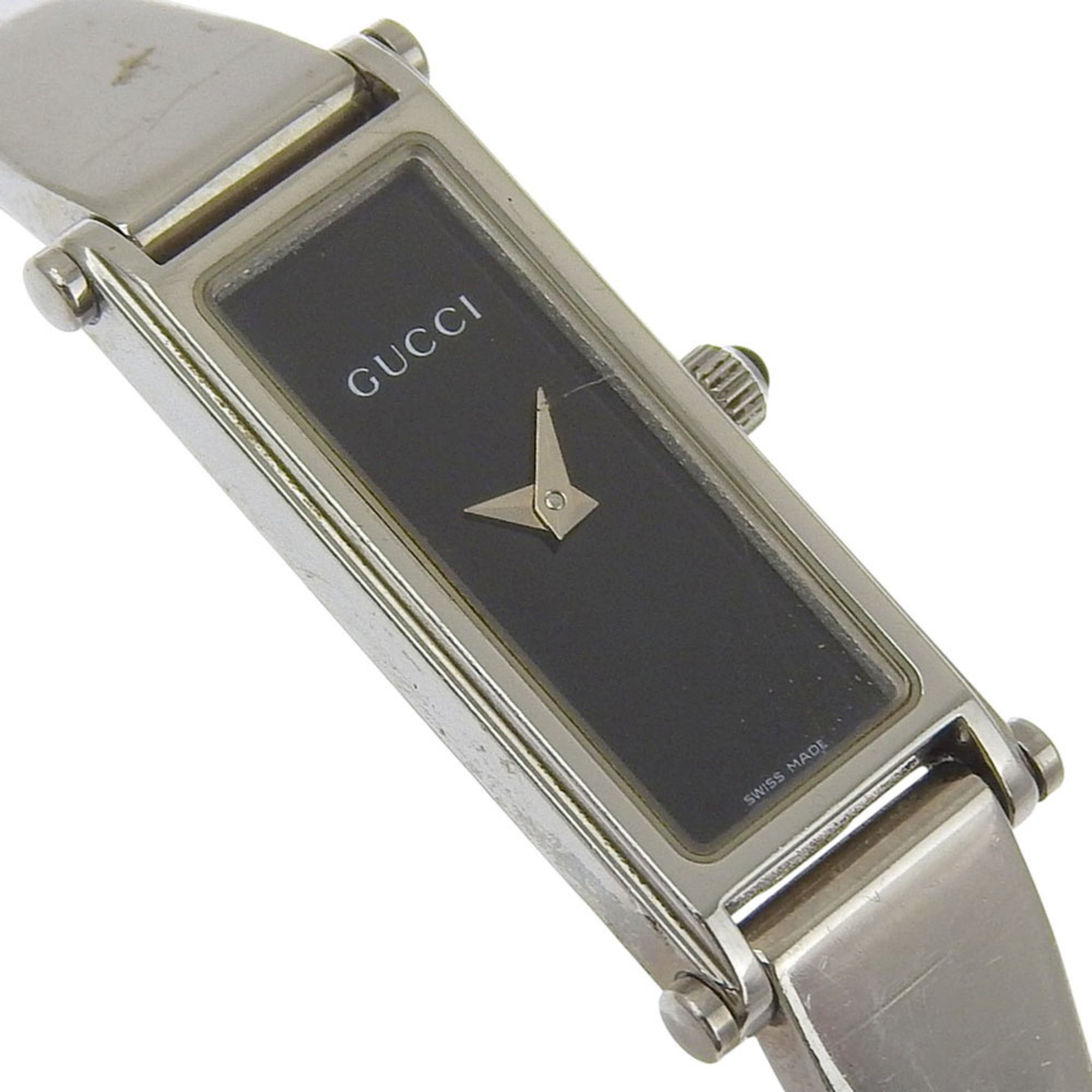Gucci Gucci 1500L Stainless Steel Quartz Analog Watch with Black Dial for Women Size ONE SIZE - 3 Thumbnail