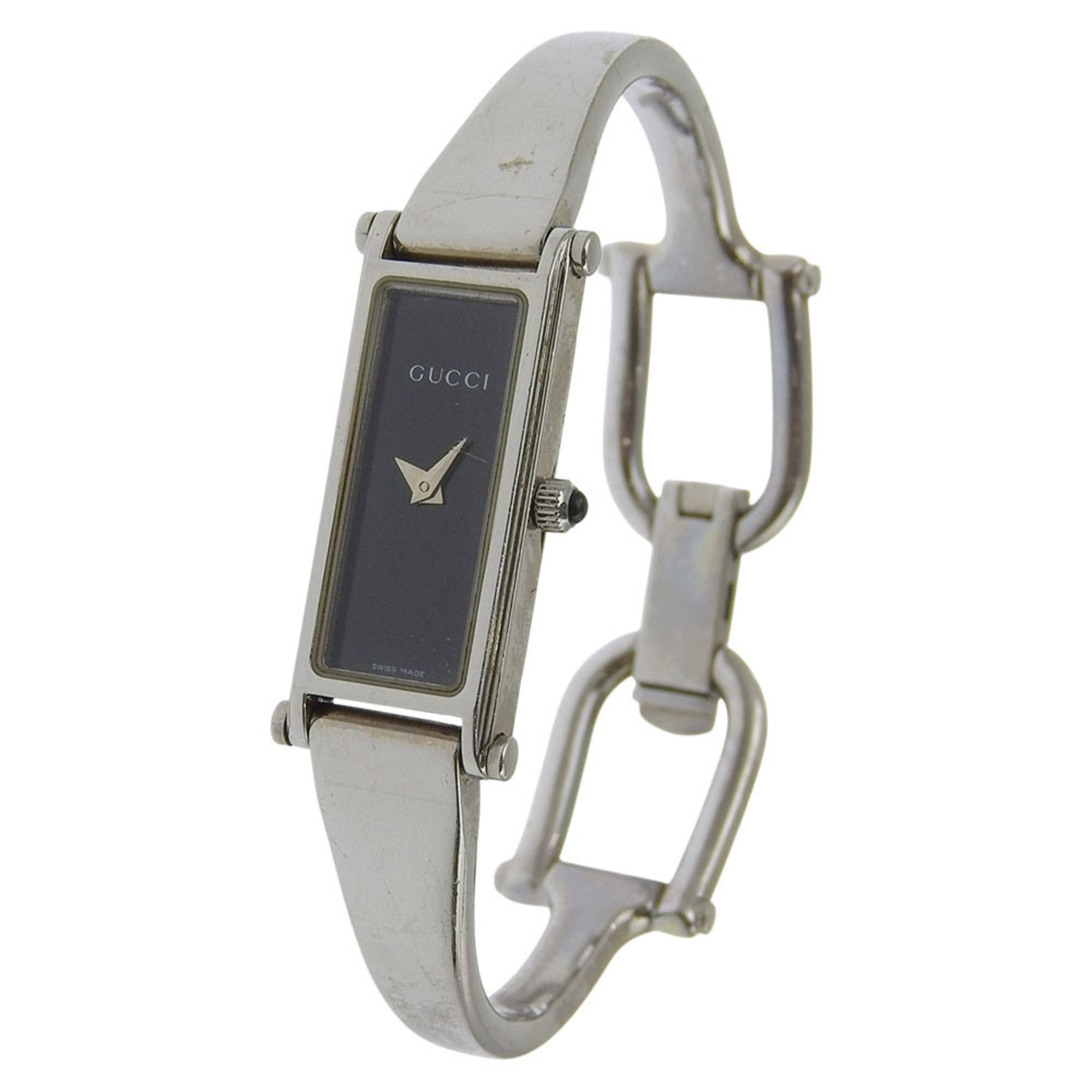 Gucci Gucci 1500L Stainless Steel Quartz Analog Watch with Black Dial for Women Size ONE SIZE - 2 Thumbnail