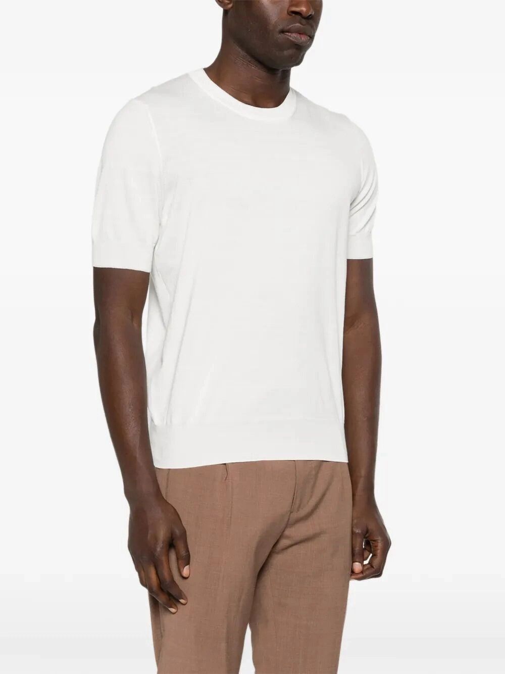 Brunello Cucinelli Cotton Lightweight Knit T-Shirt With Contrast Details Size US M / EU 48-50 / 2 - 4 Thumbnail