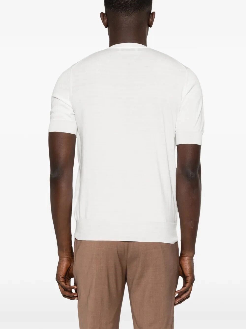 Brunello Cucinelli Cotton Lightweight Knit T-Shirt With Contrast Details Size US XL / EU 56 / 4 - 5 Thumbnail