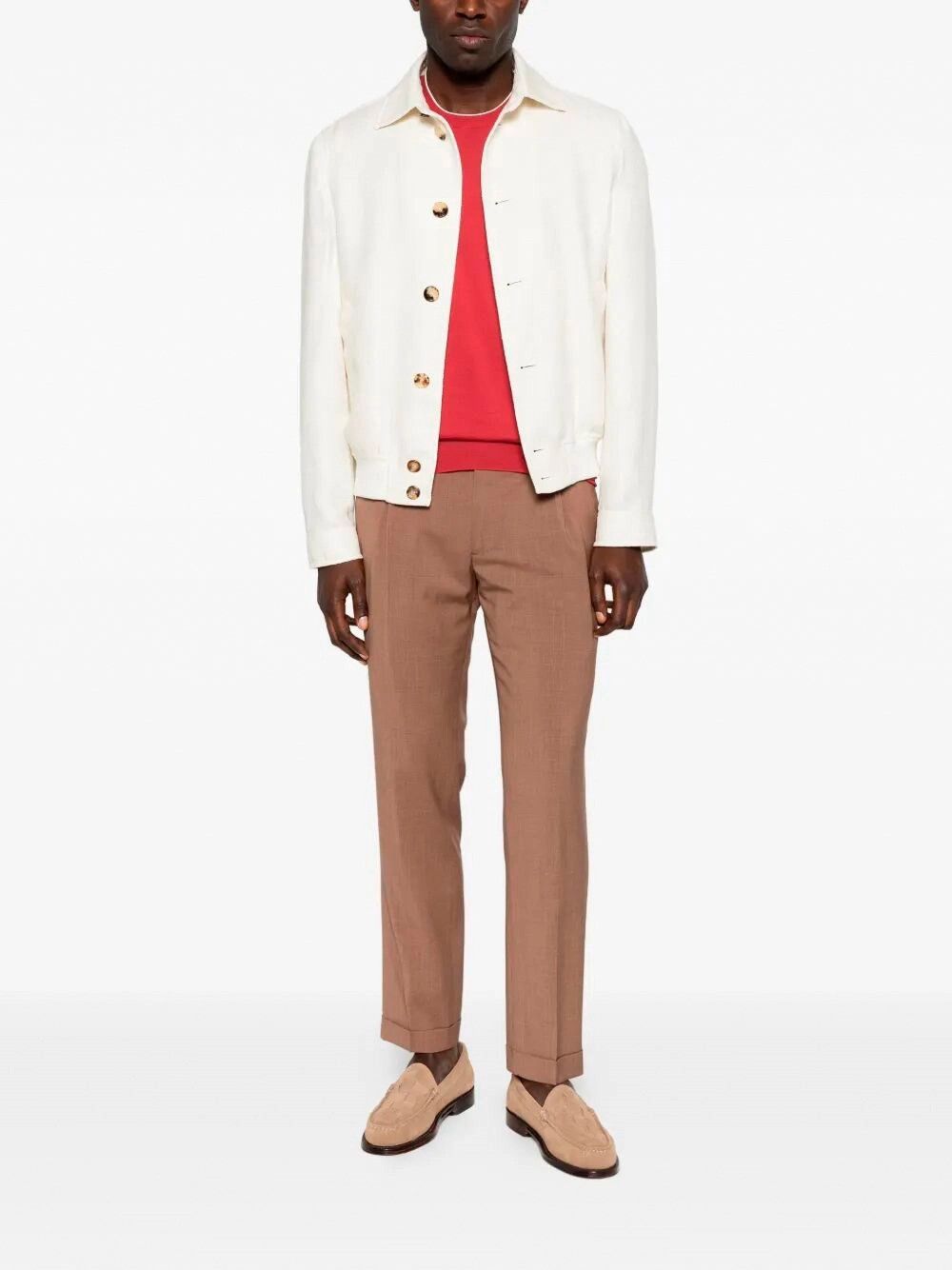 Brunello Cucinelli Cotton Lightweight Knit T-Shirt With Contrast Details Size US L / EU 52-54 / 3 - 2 Thumbnail