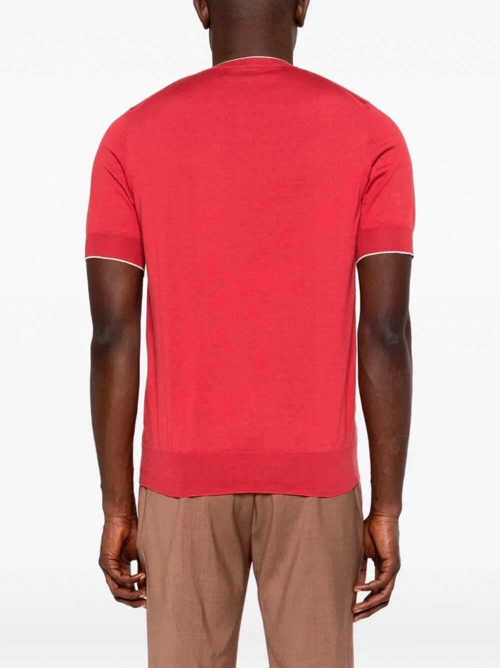 Brunello Cucinelli Cotton Lightweight Knit T-Shirt With Contrast Details Size US XL / EU 56 / 4 - 4 Thumbnail