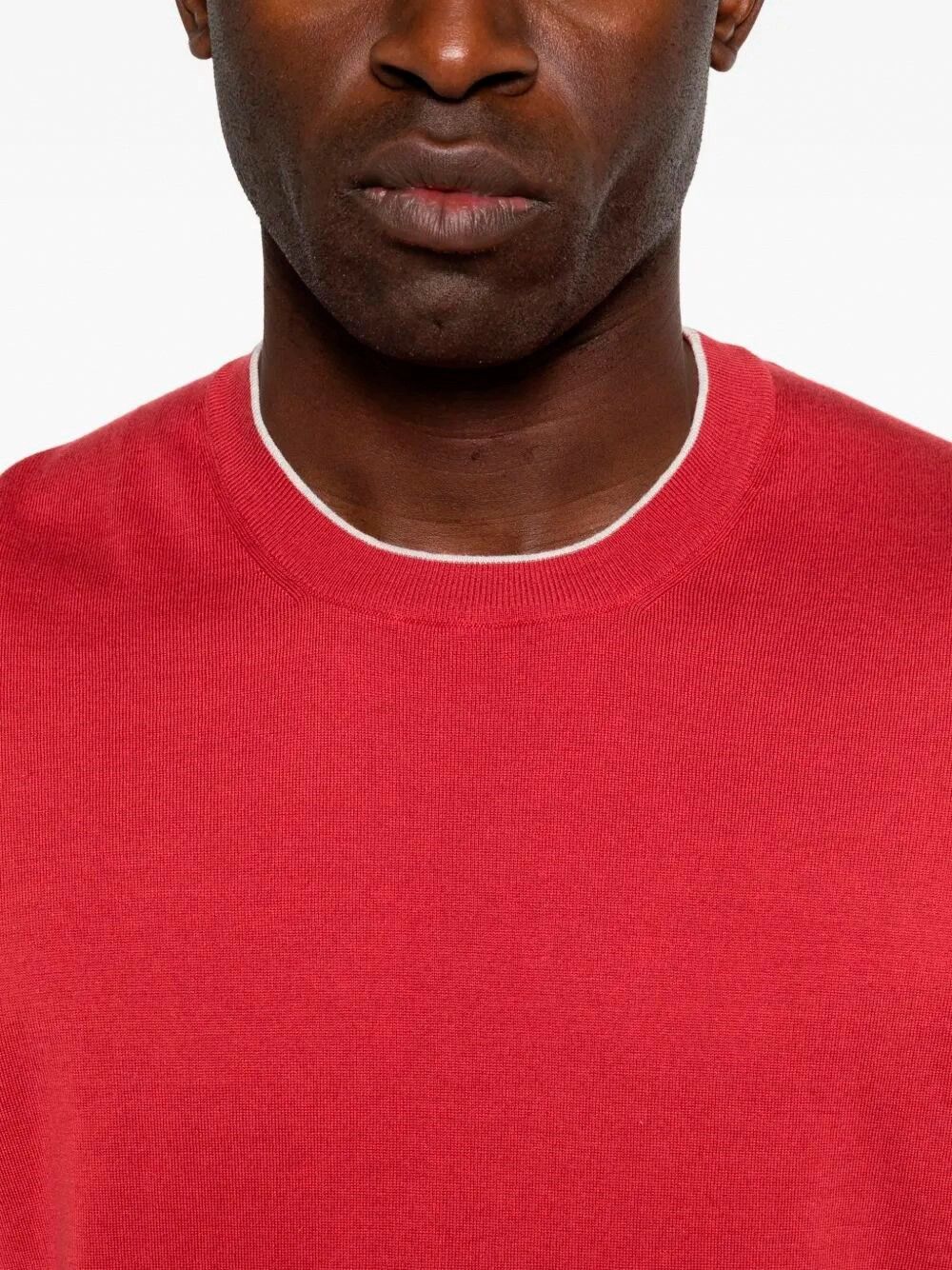 Brunello Cucinelli Cotton Lightweight Knit T-Shirt With Contrast Details Size US XL / EU 56 / 4 - 3 Thumbnail
