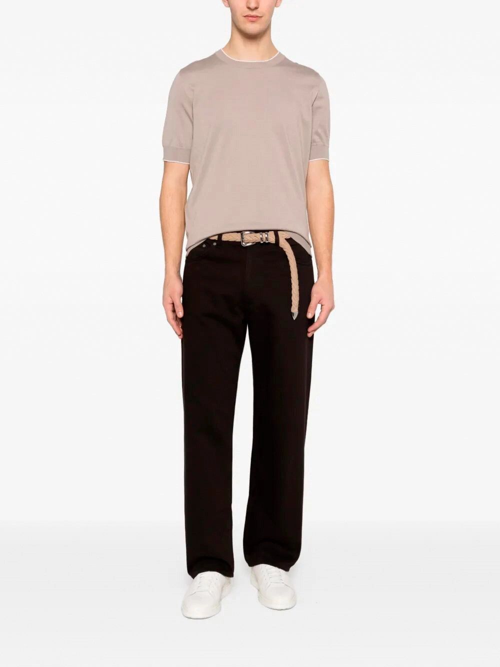 Brunello Cucinelli Cotton Lightweight Knit T-Shirt With Contrast Details Size US M / EU 48-50 / 2 - 2 Thumbnail