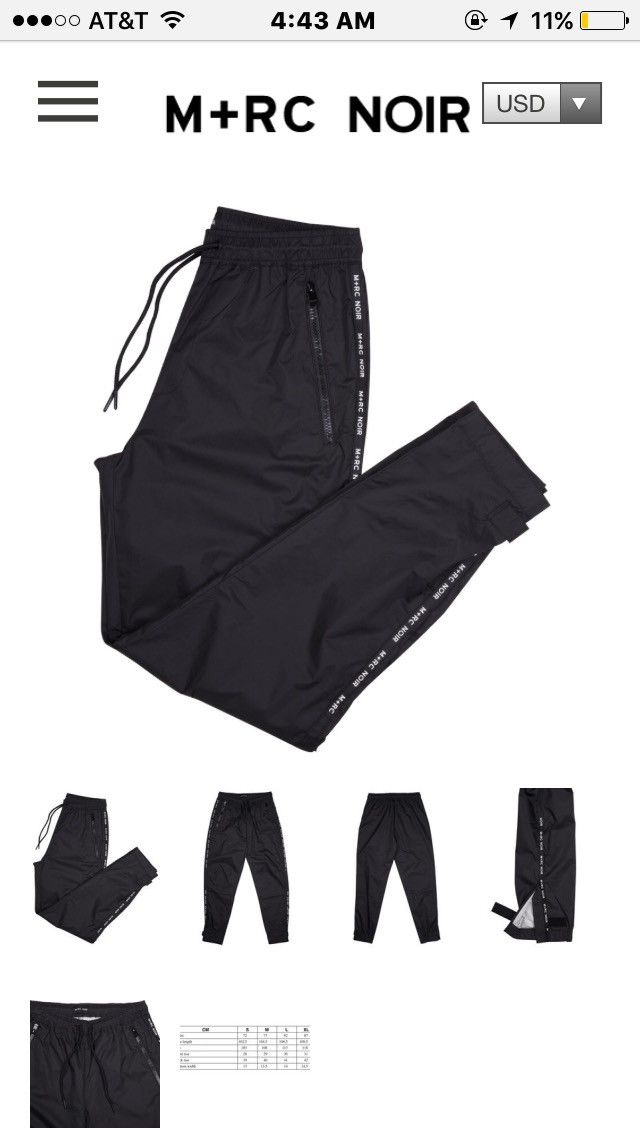 Men's M+Rc Noir Sweatpants u0026 Joggers | Grailed