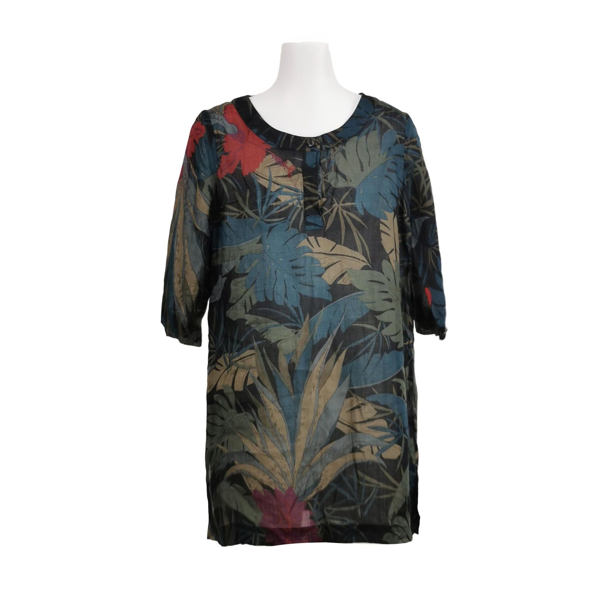 Max Mara Weekend Max Mara Floral Print Round Neck Short Sleeve Top Size US S / EU 44-46 / 1 - 4 Thumbnail
