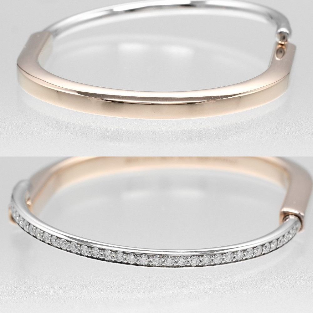 Tiffany & Co. Tiffany & Co. Tiffany Lock Au750 Pink Gold Au750 White Gold Diamond Bracelet Size 17 Precious Metal Bracelet DUTY FREE for USA Size ONE SIZE - 6 Thumbnail