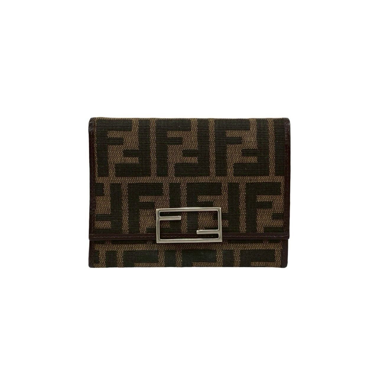 Fendi Fendi Fendi Zucca Canvas Leather Trifold Wallet Textile Short Wallet DUTY FREE for USA Size ONE SIZE - 2 Thumbnail