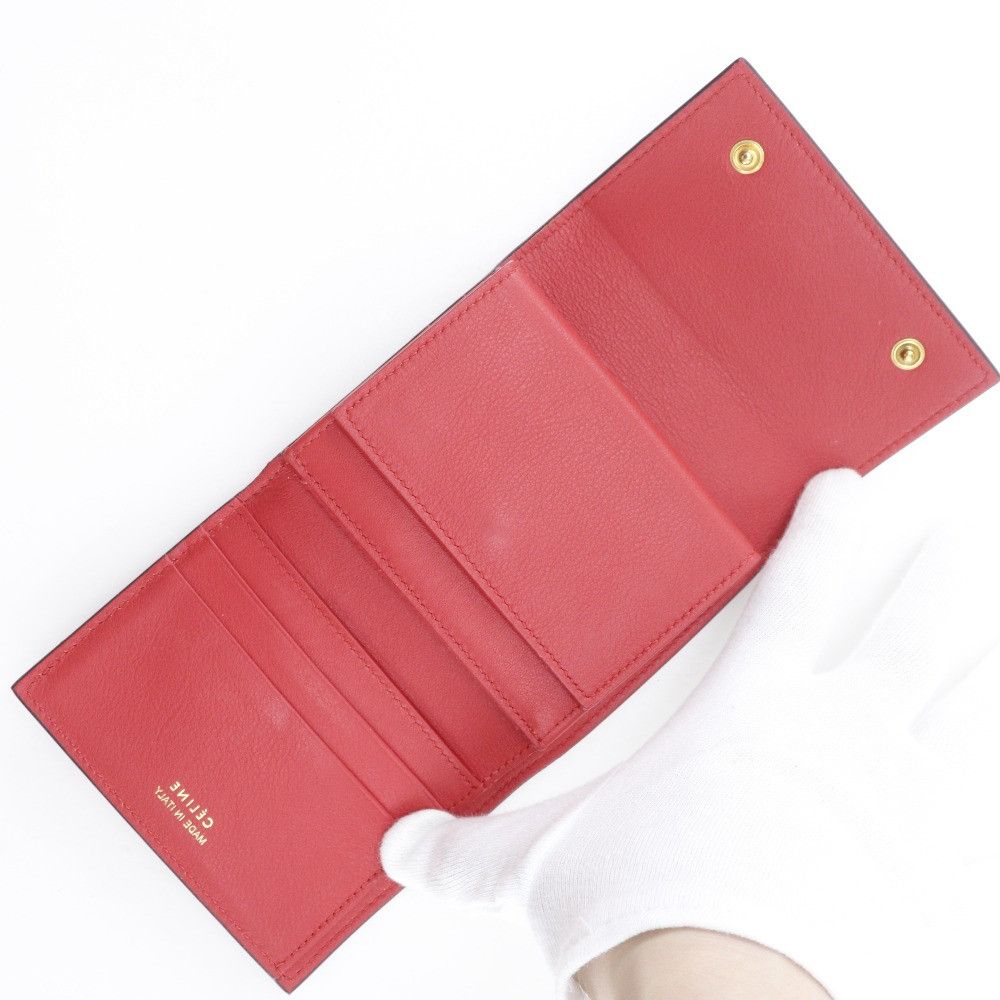 Celine Celine Celine Small Folded Multifunction Leather Wallet Leather Short Wallet DUTY FREE for USA Size ONE SIZE - 4 Thumbnail