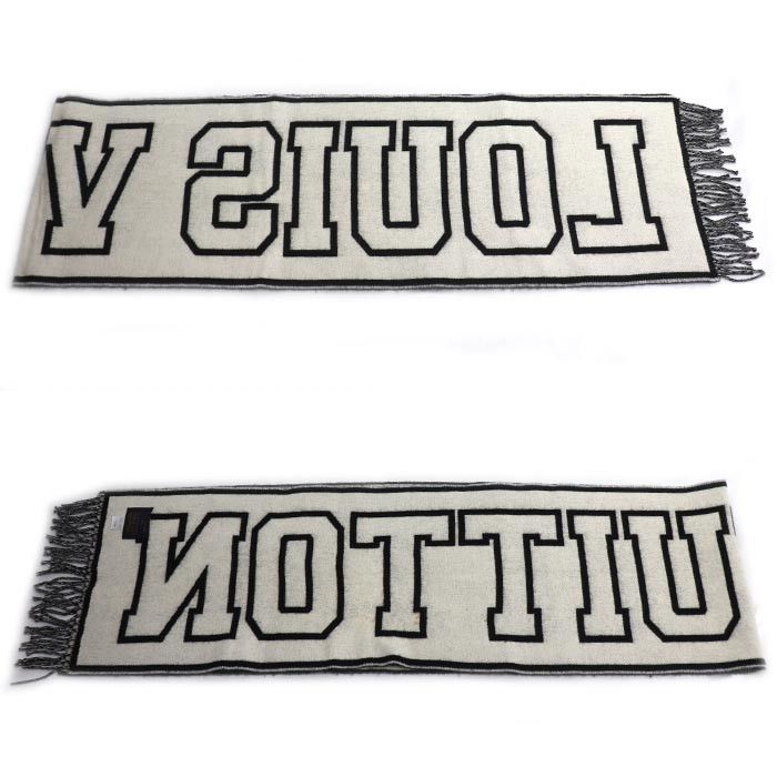 Louis Vuitton Louis Vuitton Louis Vuitton Echarpe City Louis Wool Cashmere Scarf Textile Scarf M71317 DUTY FREE for USA Size ONE SIZE - 3 Thumbnail