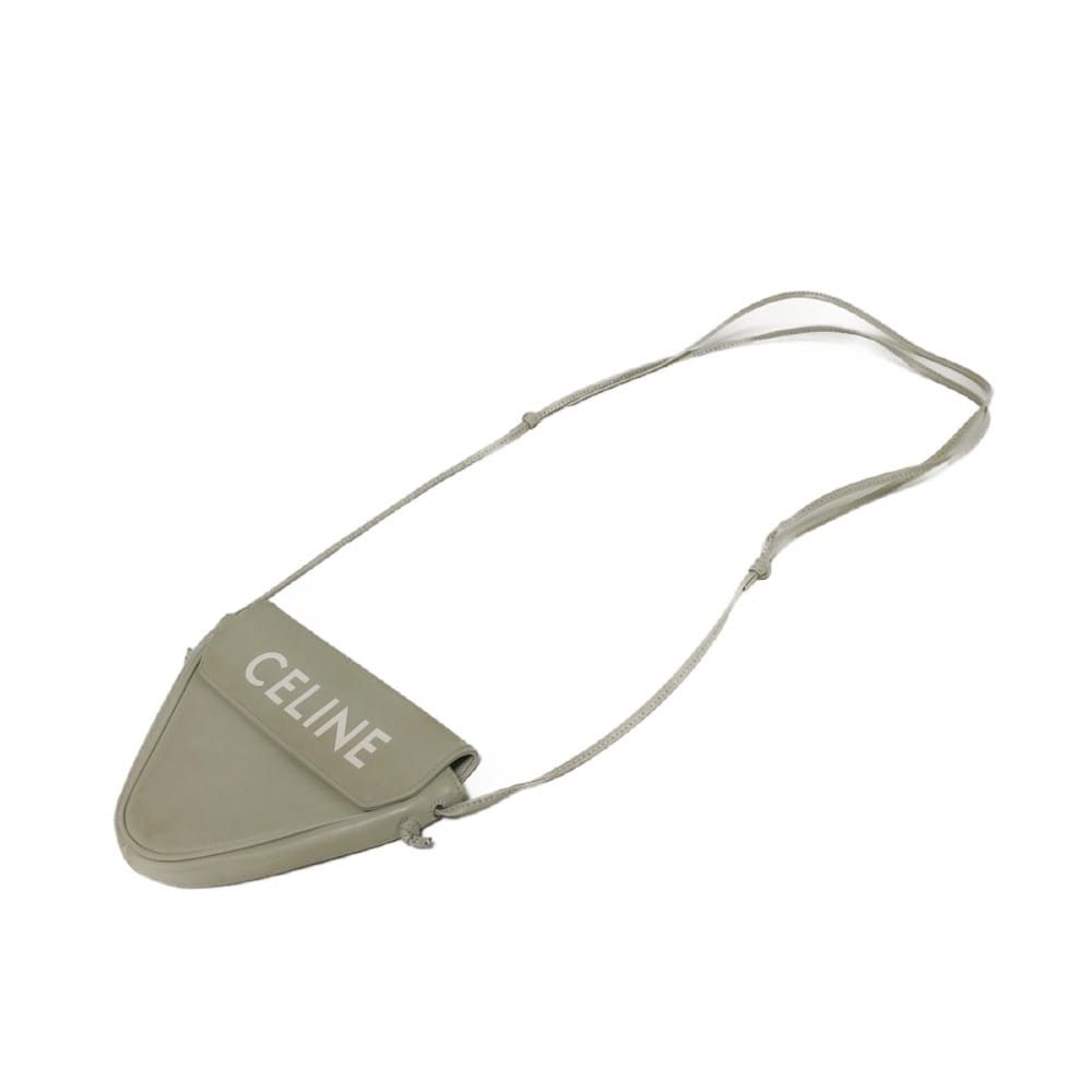 Celine Celine CELINE Logo Print Triangle Bag Smooth Calfskin Shoulder Bag Leather Shoulder Bag 195903DCS.10PG DUTY FREE for USA Size ONE SIZE - 4 Thumbnail