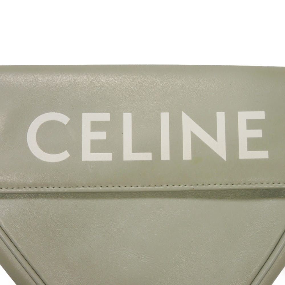 Celine Celine CELINE Logo Print Triangle Bag Smooth Calfskin Shoulder Bag Leather Shoulder Bag 195903DCS.10PG DUTY FREE for USA Size ONE SIZE - 14 Thumbnail