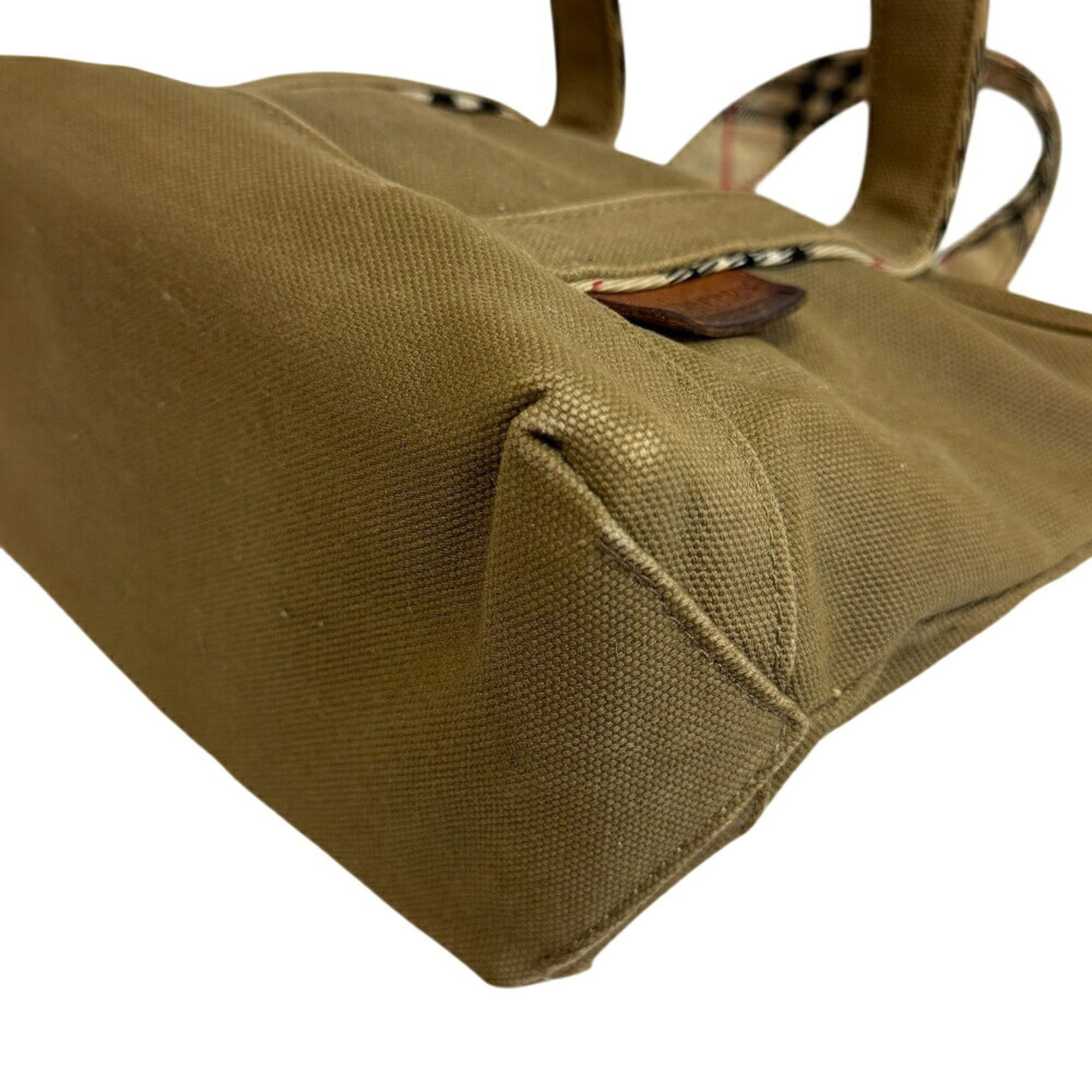 Burberry BURBERRY Mini Tote Blue Label Handbag Khaki Green Unisex Size ONE SIZE - 3 Thumbnail
