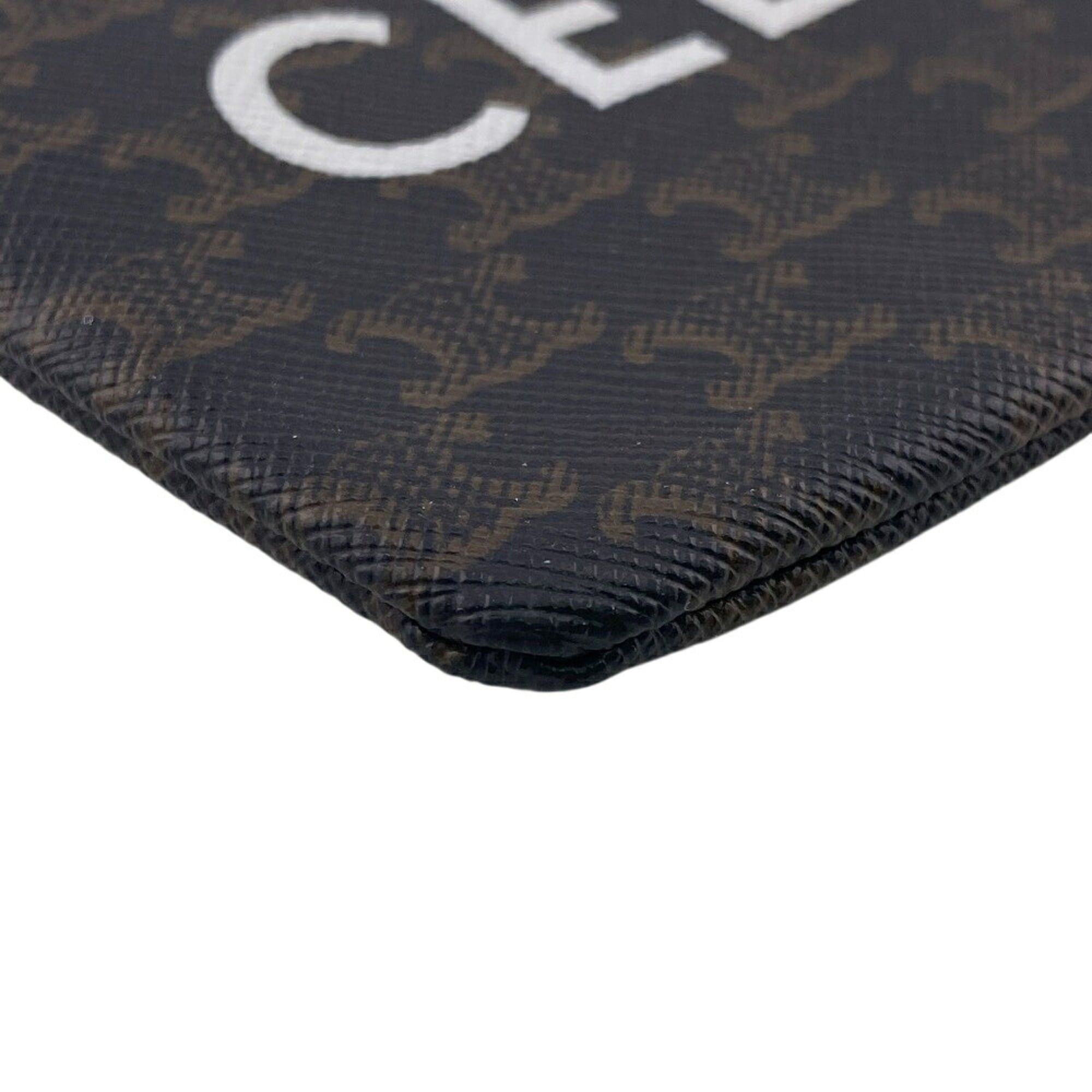 Celine CELINE Triomphe Coin Purse, Card Holder, Wallet, Brown Size ONE SIZE - 3 Thumbnail
