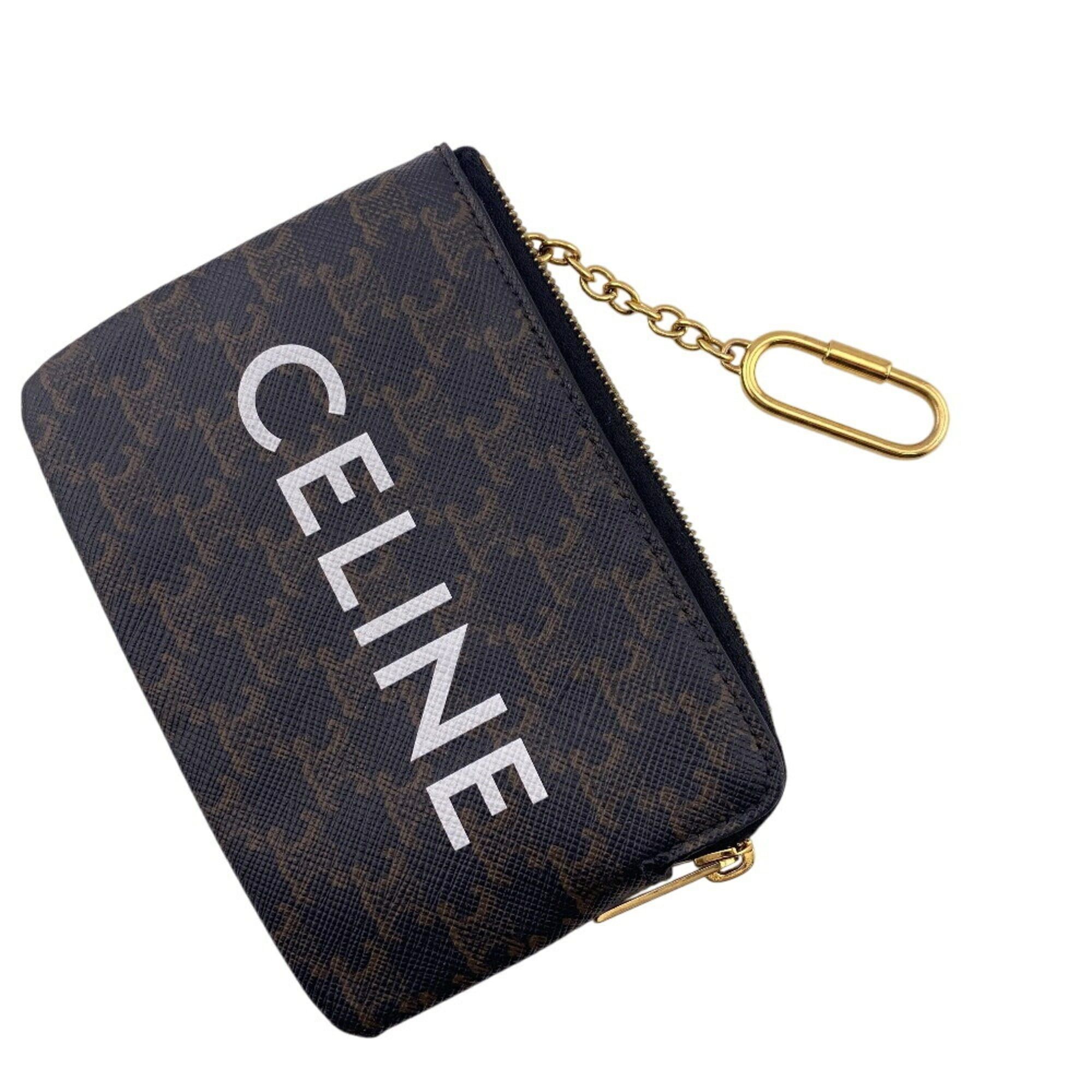Celine CELINE Triomphe Coin Purse, Card Holder, Wallet, Brown Size ONE SIZE - 5 Thumbnail
