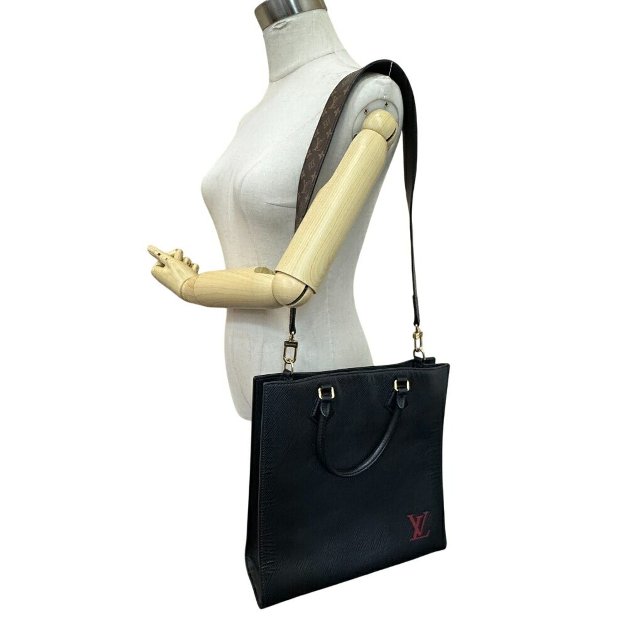 Louis Vuitton LOUIS VUITTON M58658 Sac Plat PM Tote Bag, 2-Way Epi Leather Handbag, Black Size ONE SIZE - 11 Thumbnail