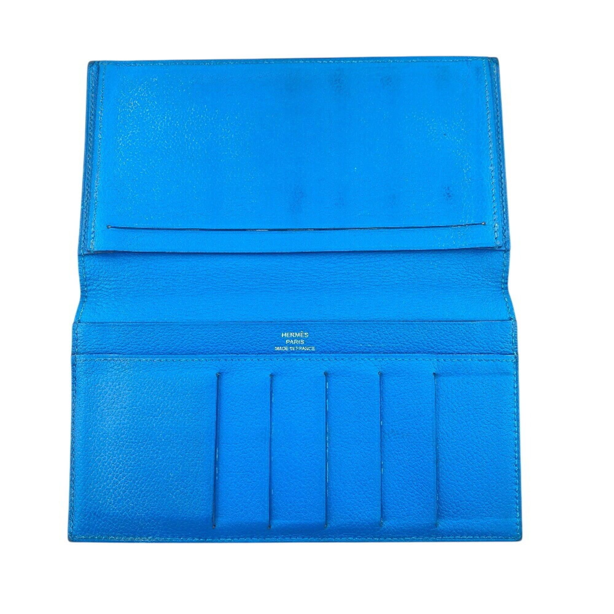 Hermes HERMES Citizen Twill Long Wallet, Blue, Women's Size ONE SIZE - 5 Thumbnail