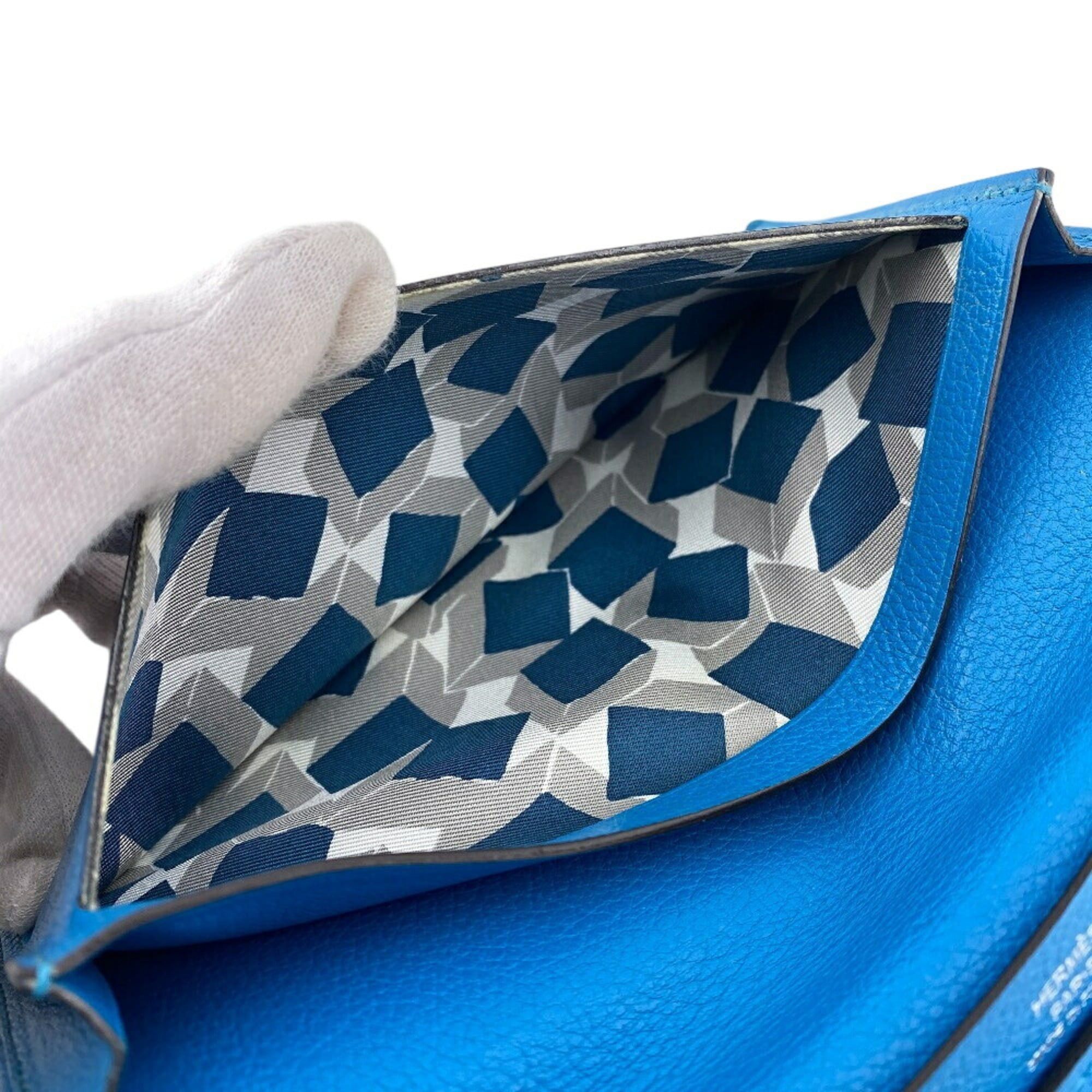 Hermes HERMES Citizen Twill Long Wallet, Blue, Women's Size ONE SIZE - 8 Thumbnail