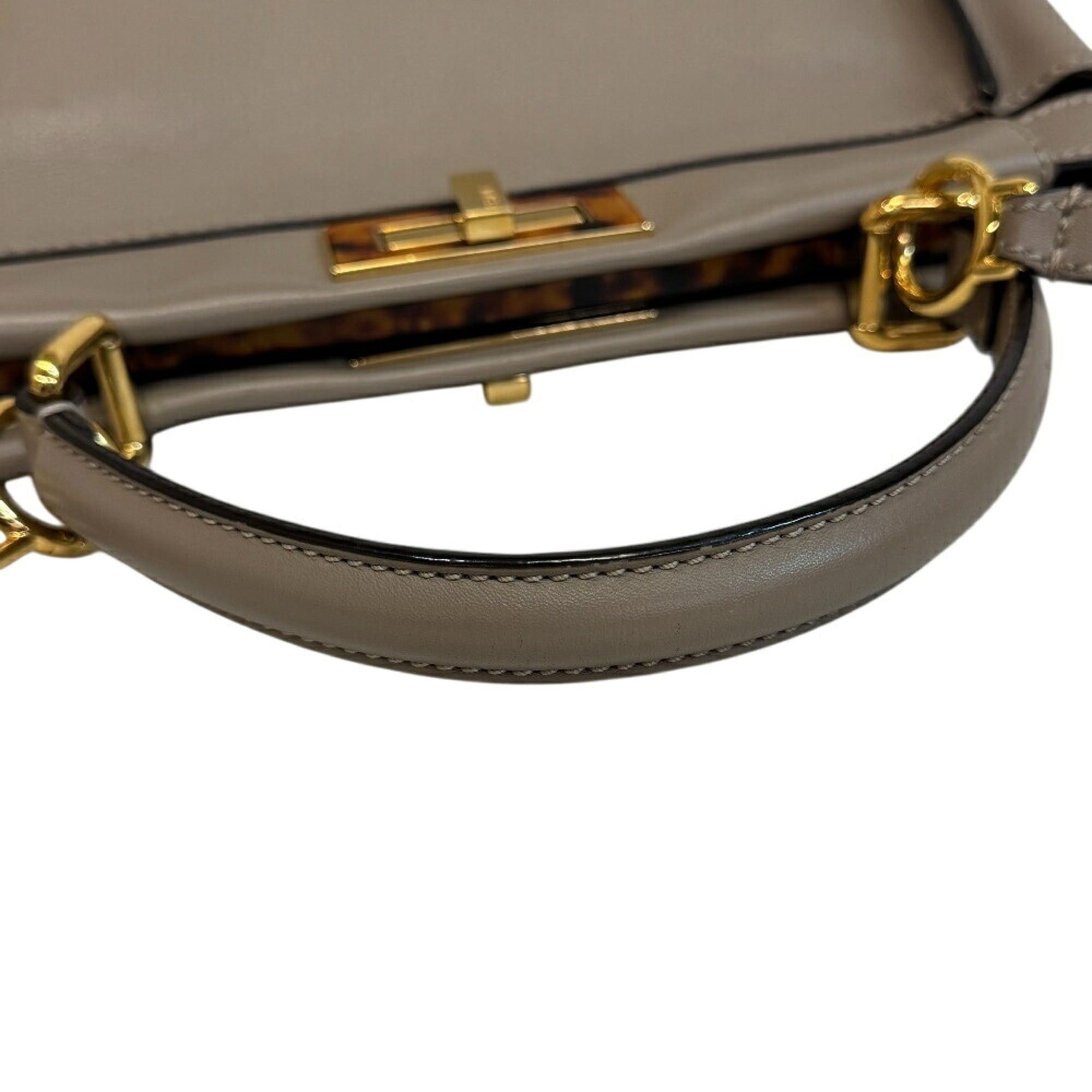 Fendi FENDI 8BN290 Peekaboo Regular Shoulder Bag/Handbag, Gray Size ONE SIZE - 6 Thumbnail