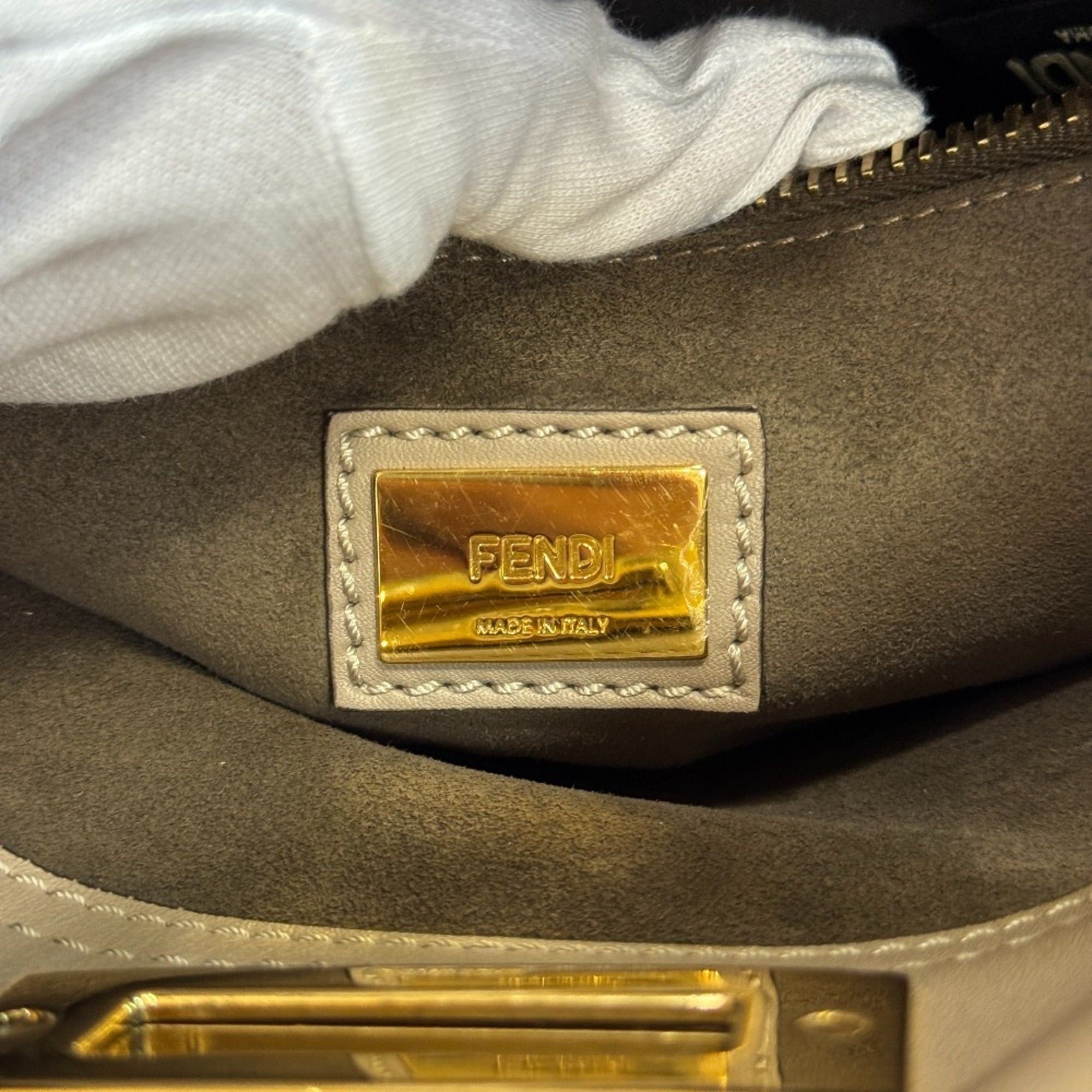 Fendi FENDI 8BN290 Peekaboo Regular Shoulder Bag/Handbag, Gray Size ONE SIZE - 11 Thumbnail