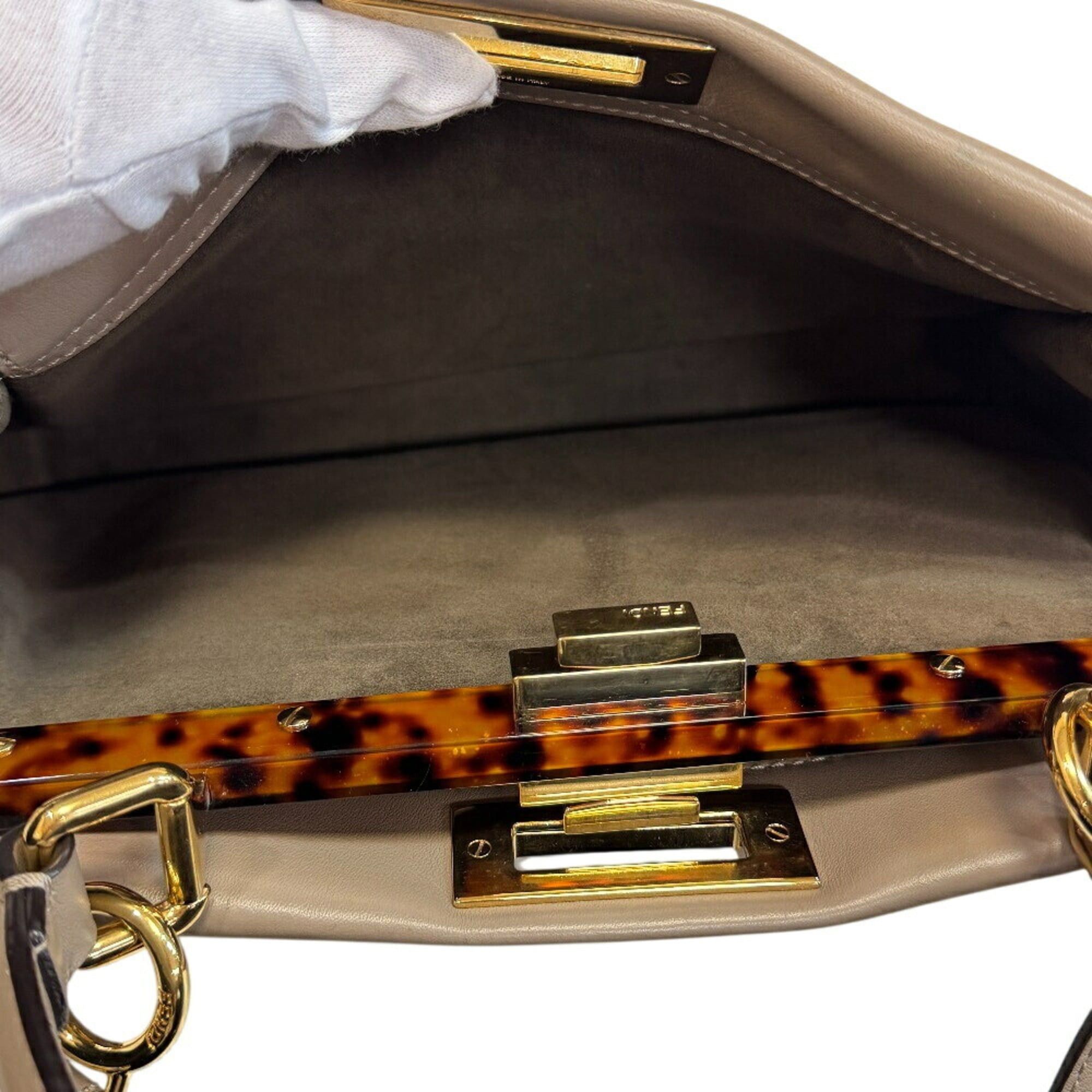 Fendi FENDI 8BN290 Peekaboo Regular Shoulder Bag/Handbag, Gray Size ONE SIZE - 9 Thumbnail